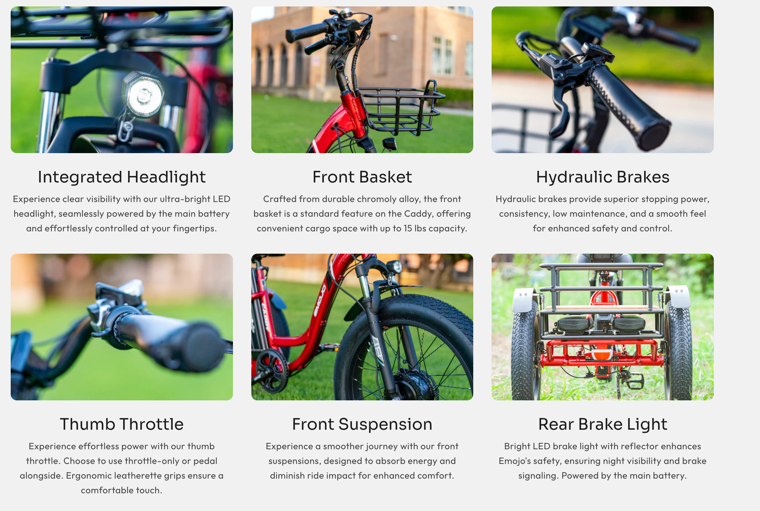 Emojo Caddy Pro Fat Tire Electric Trike Bike