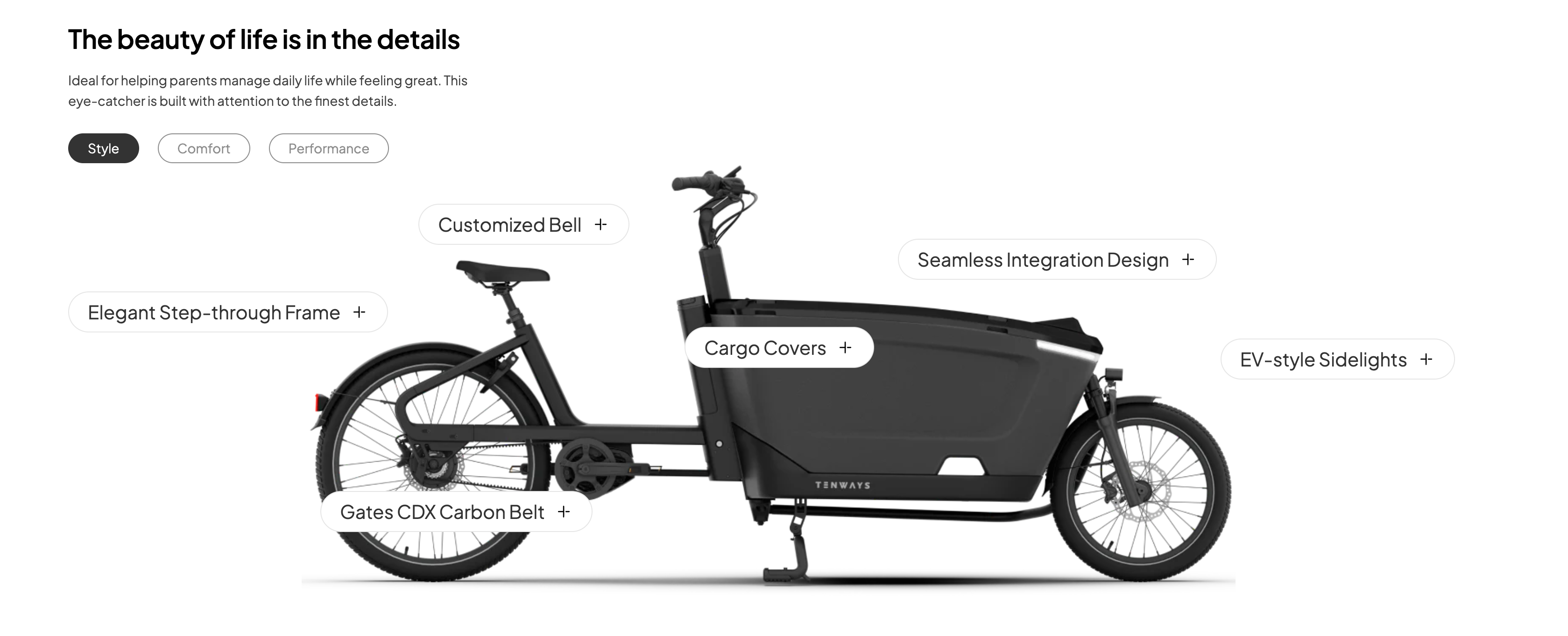 Tenways Cargo One Family Electric Bike