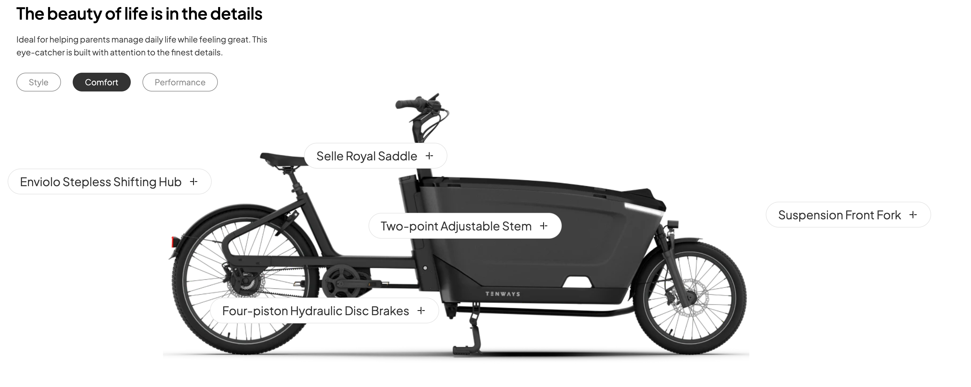 Tenways Cargo One Family Electric Bike