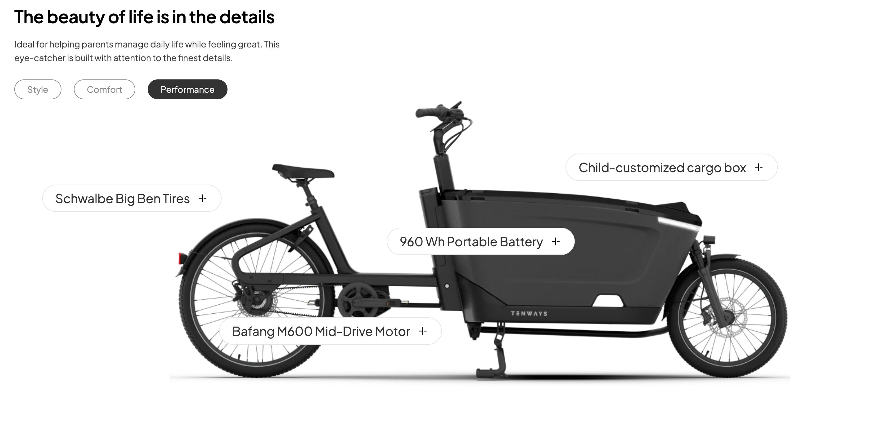 Tenways Cargo One Family Electric Bike
