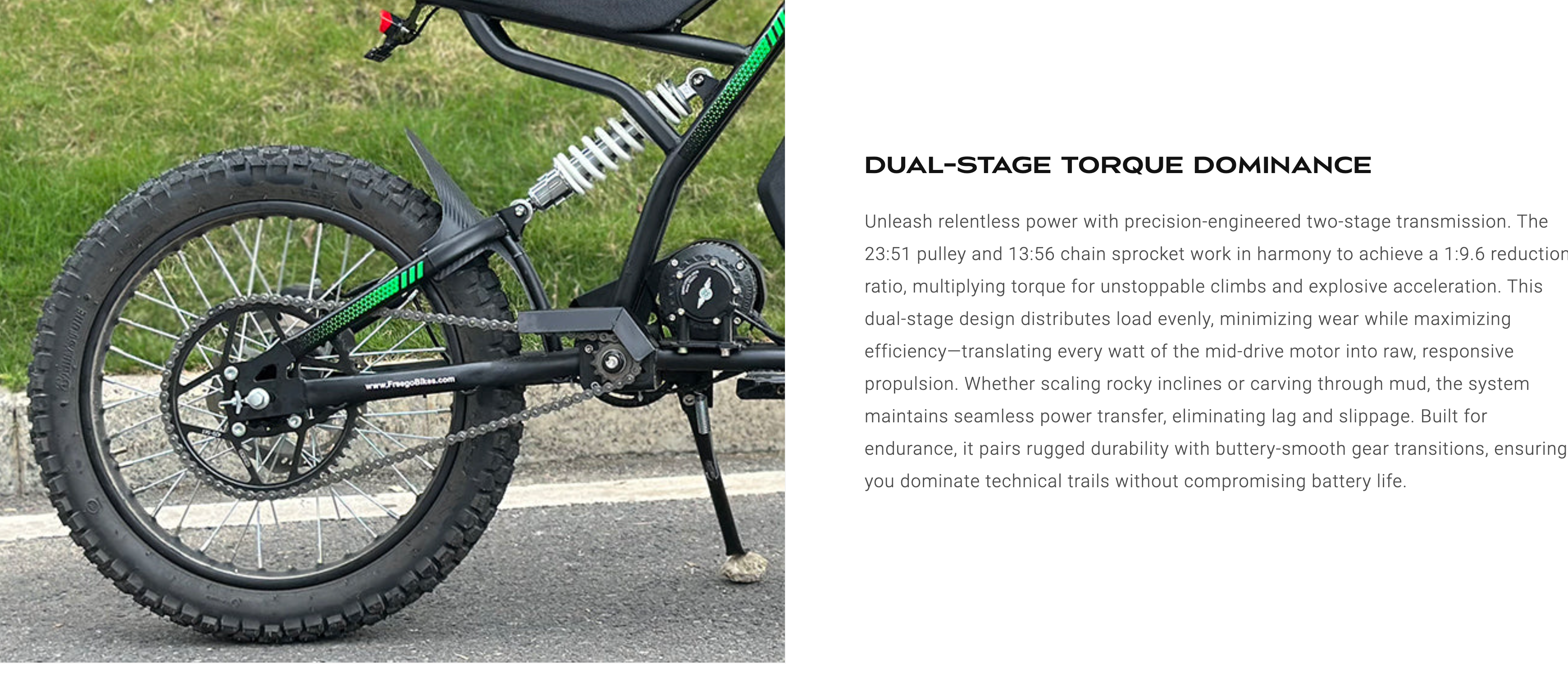 Freego Nova 3 MidDrive Offroad Full Suspension Electric Dirt Bike