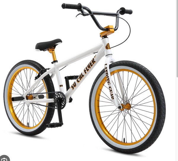 SE Bikes So Cal Flyer 24 BMX Bike White / Gold 2024 – Bikecraze