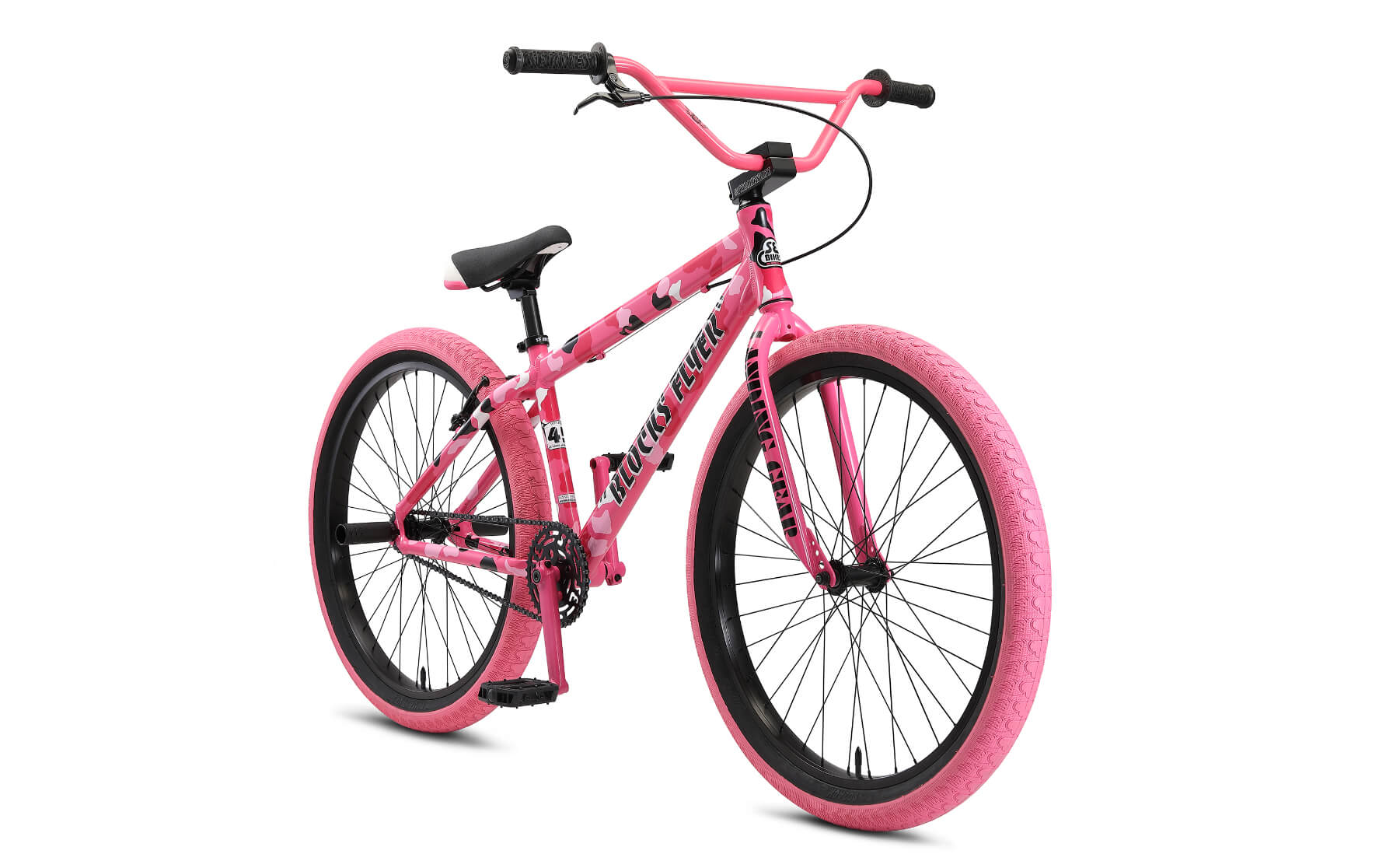 SE Bikes Blocks Flyer 26 BMX Bike Pink Camo 2022