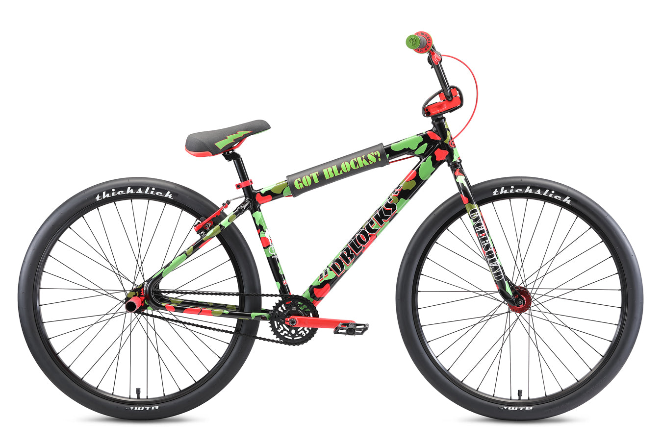 SE Bikes DBlocks Big Ripper 29 BMX Bike Red Black Green Camo