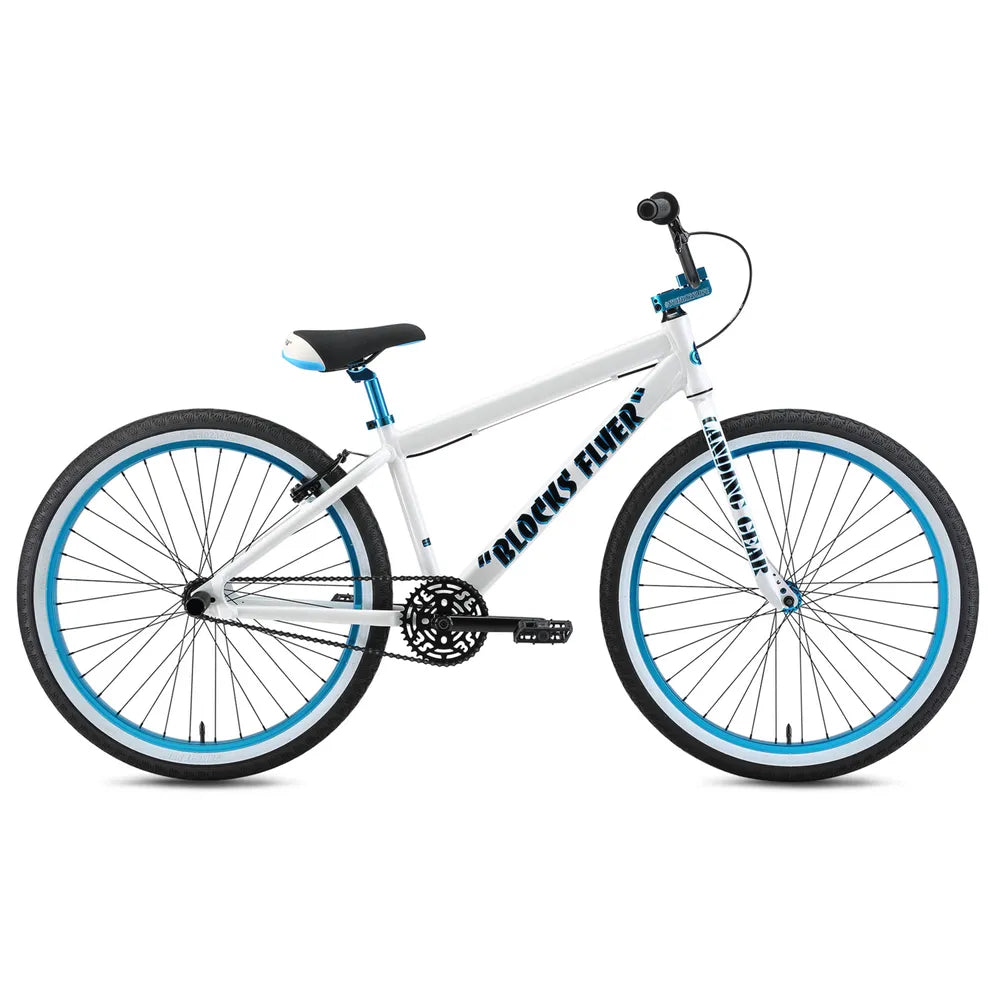 SE Bikes Blocks Flyer 26 BMX Bike White / Blue 2024