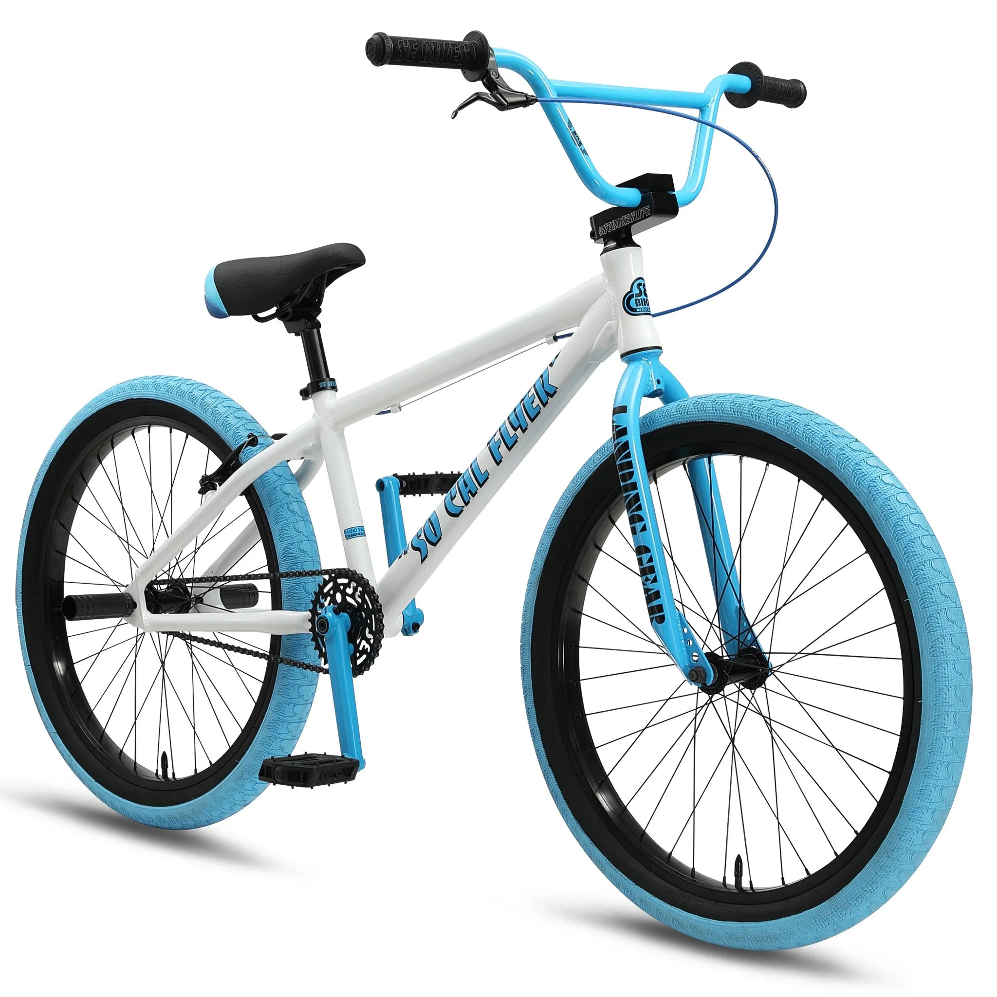 SE Bikes So Cal Flyer 24 BMX Bike White Blue 2024