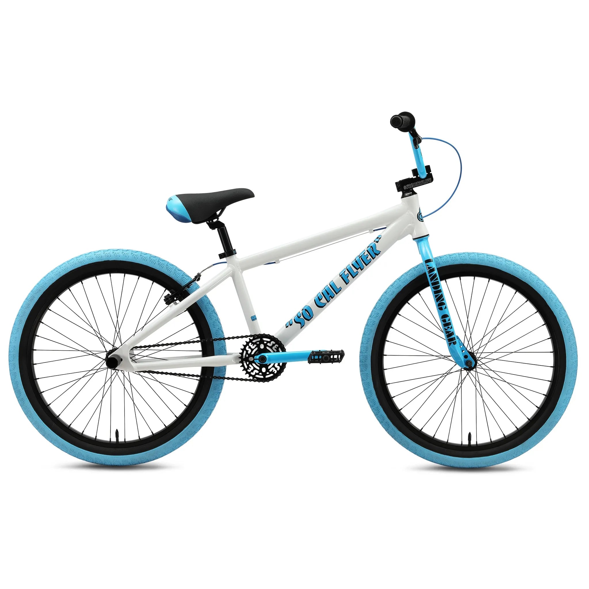 SE Bikes So Cal Flyer 24 BMX Bike White Blue 2024