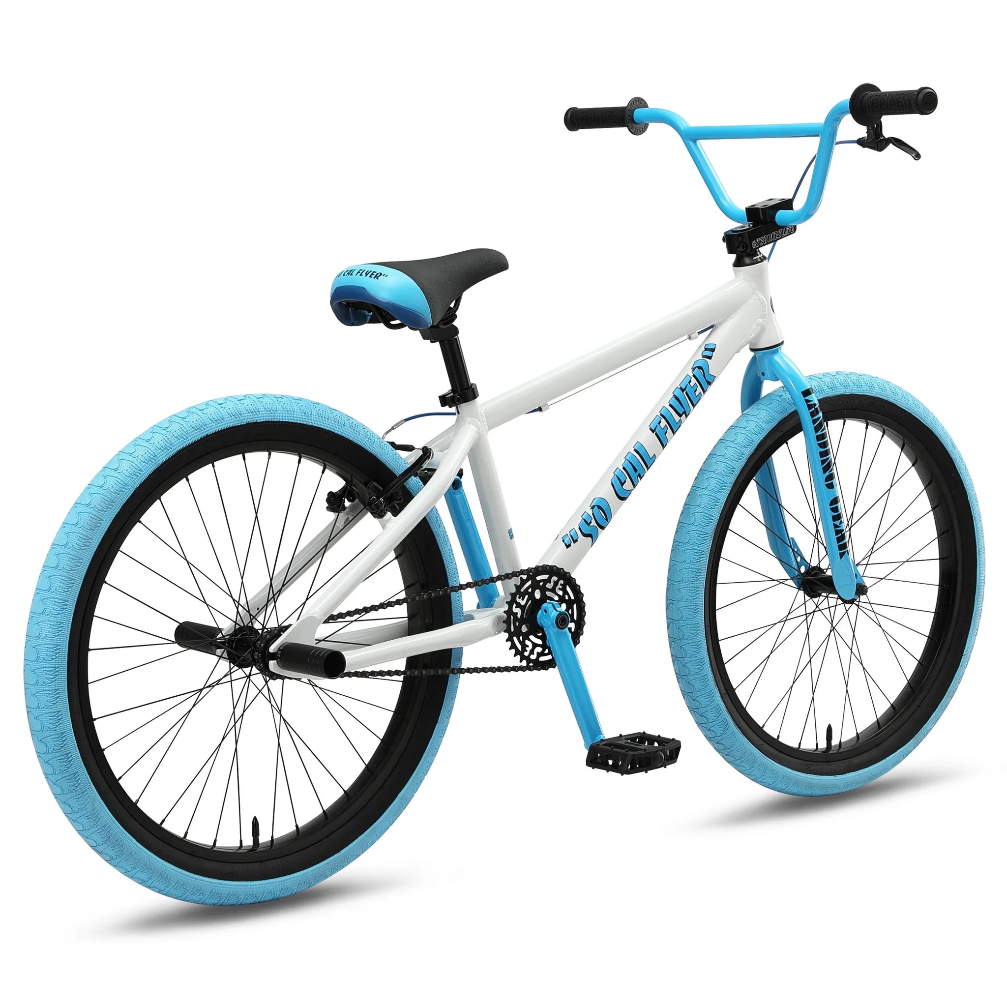 SE Bikes So Cal Flyer 24 BMX Bike White Blue 2024