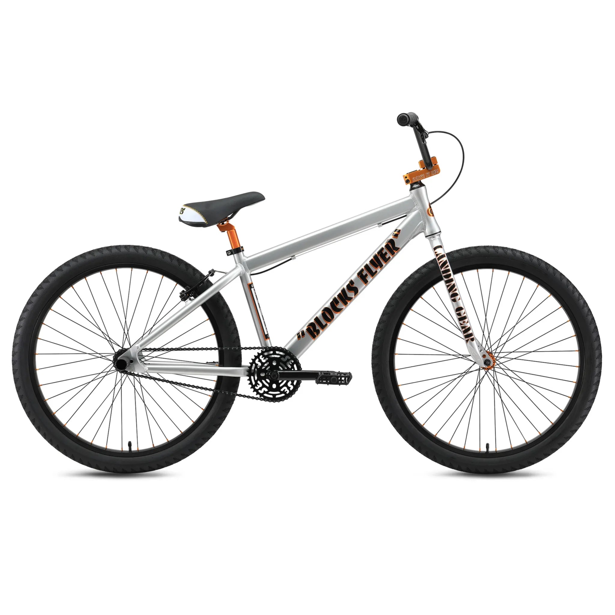 SE Bikes Blocks Flyer 26 BMX Bike Iced Out Silver 2024