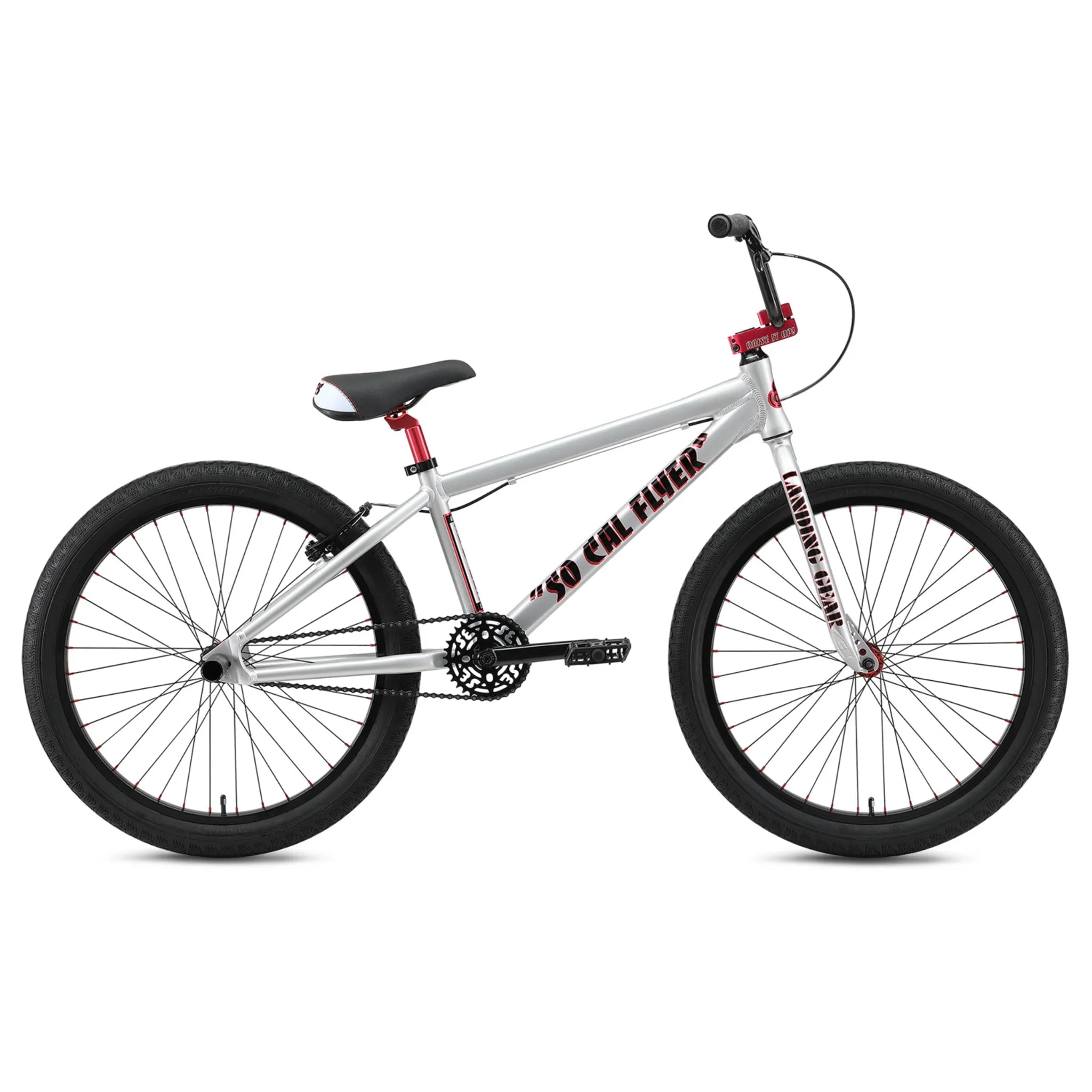 SE Bikes So Cal Flyer 24 BMX Bike Iced Out Silver 2024