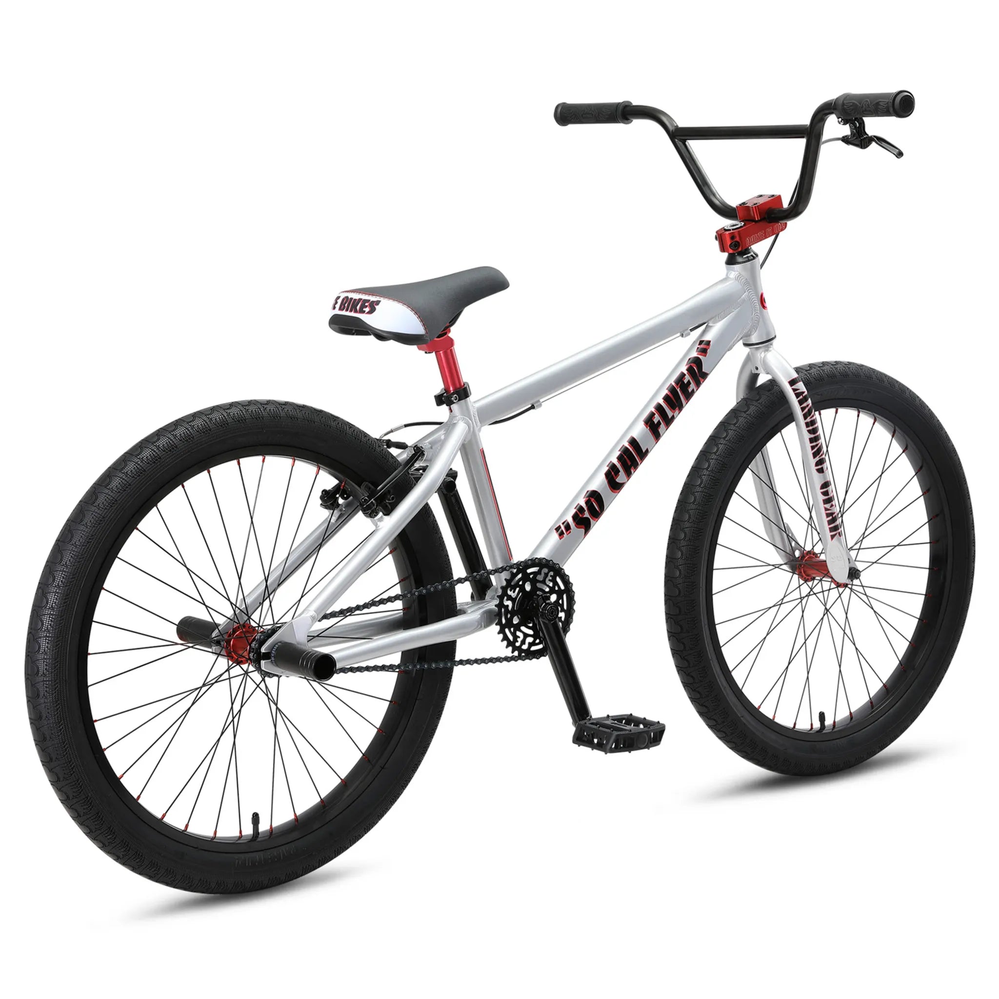 SE Bikes So Cal Flyer 24 BMX Bike Iced Out Silver 2024