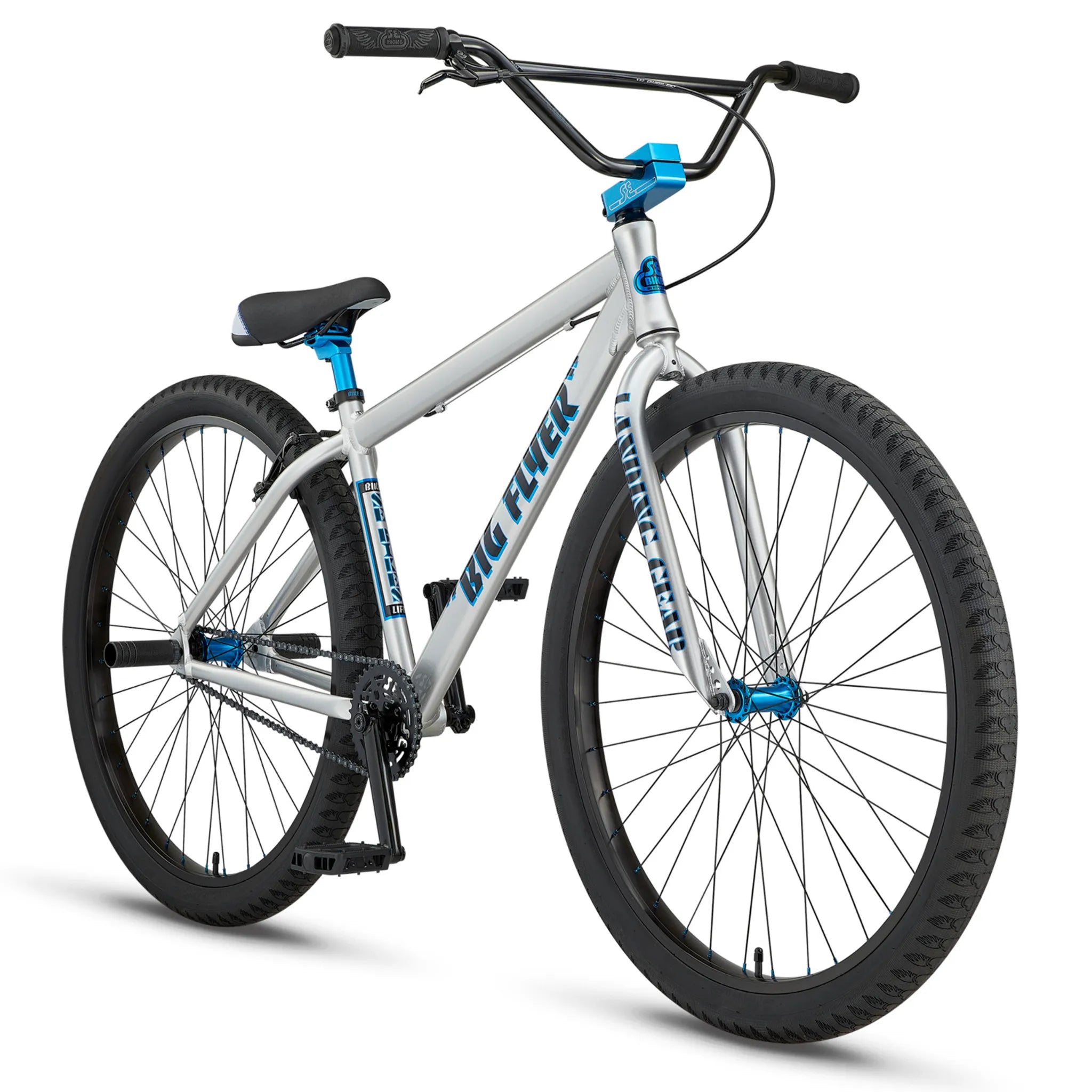 SE Bikes Big Flyer 29 BMX Bike Iced Out Silver 2024