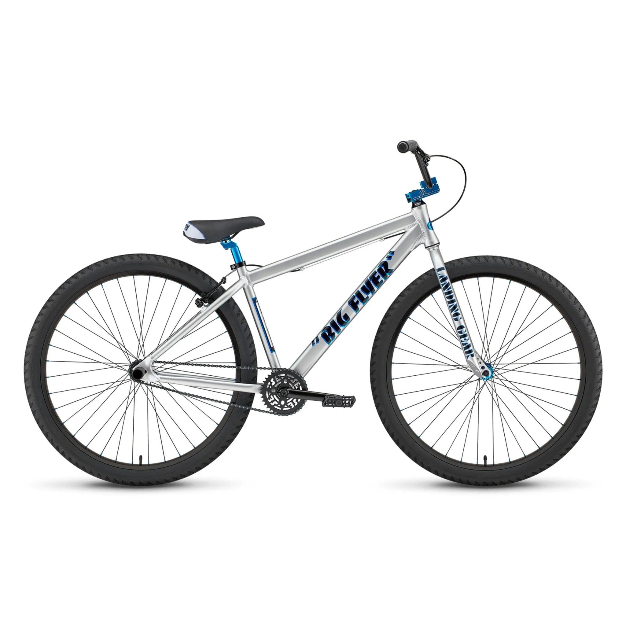 SE Bikes Big Flyer 29 BMX Bike Iced Out Silver 2024