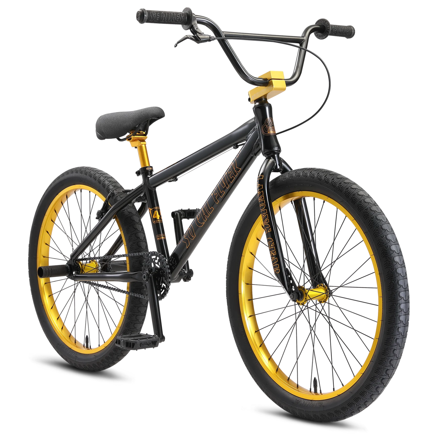 SE Bikes So Cal Flyer 24 BMX Bike Stealth Mode Gold Ano