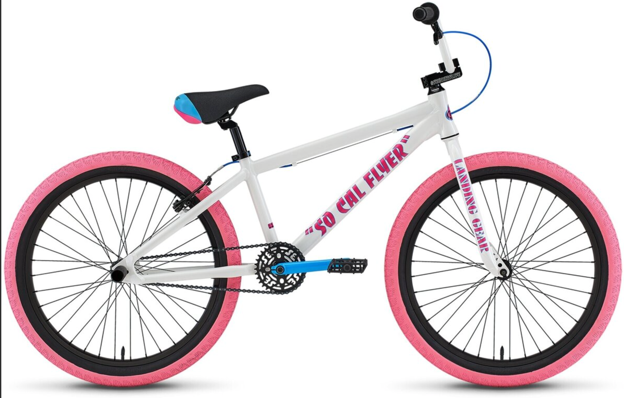 SE Bikes So Cal Flyer 24 BMX Bike White Pink 2024