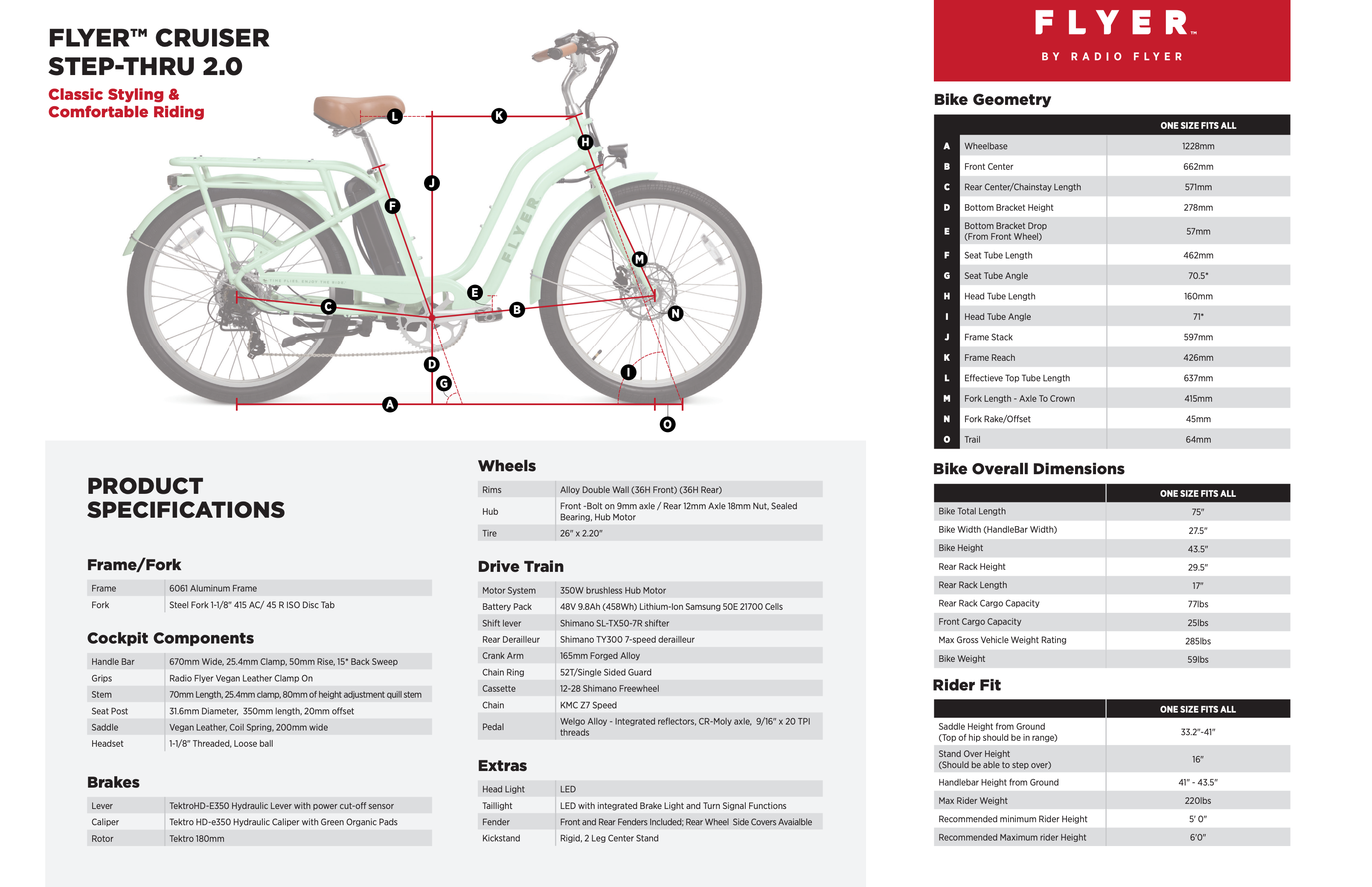 Flyer Cruiser 2.0 Step Thru Electric Bike Bonus