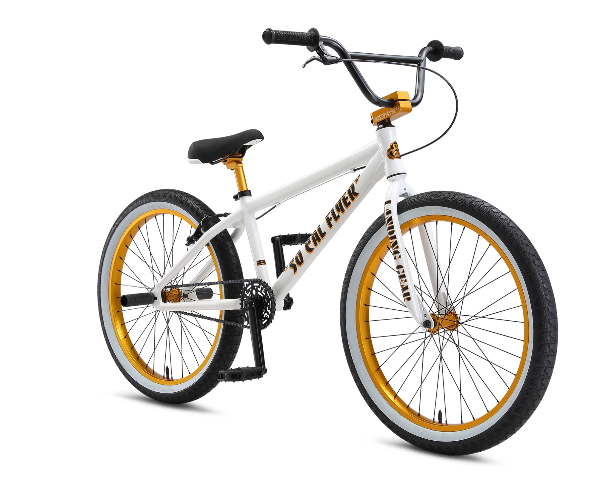 SE Bikes So Cal Flyer 24 BMX Bike White / Gold 2024