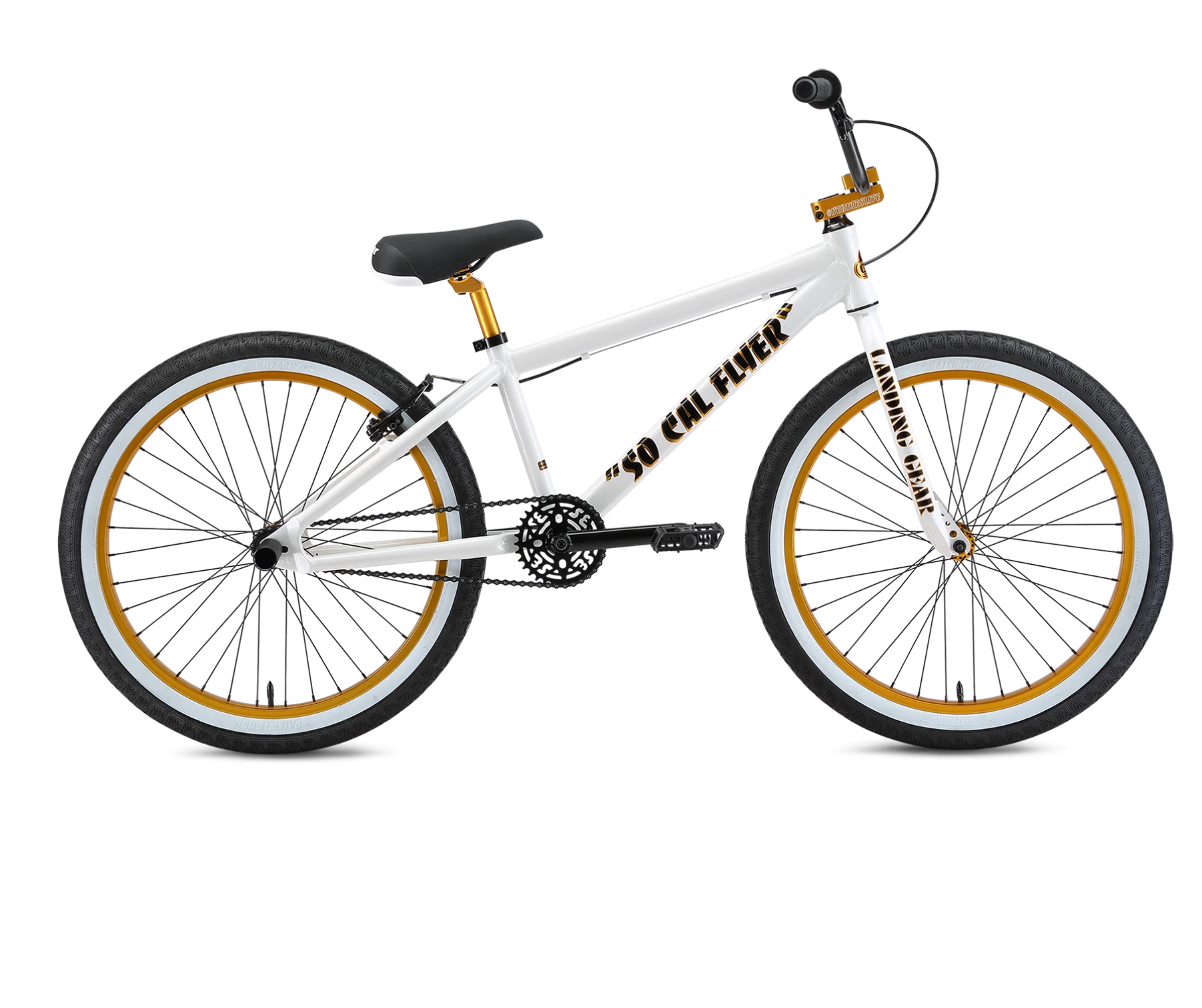 SE Bikes So Cal Flyer 24 BMX Bike White / Gold 2024