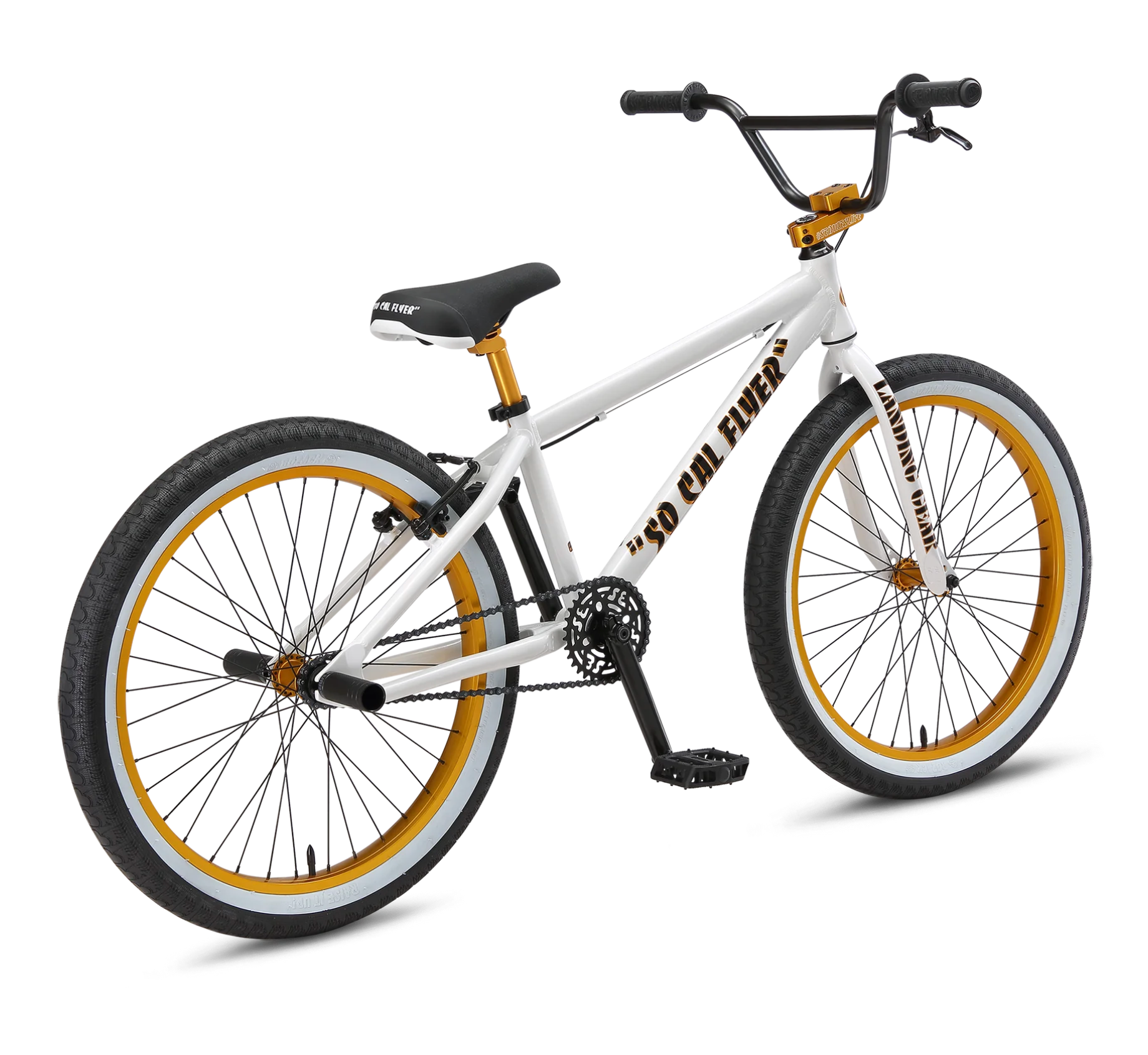 SE Bikes So Cal Flyer 24 BMX Bike White / Gold 2024