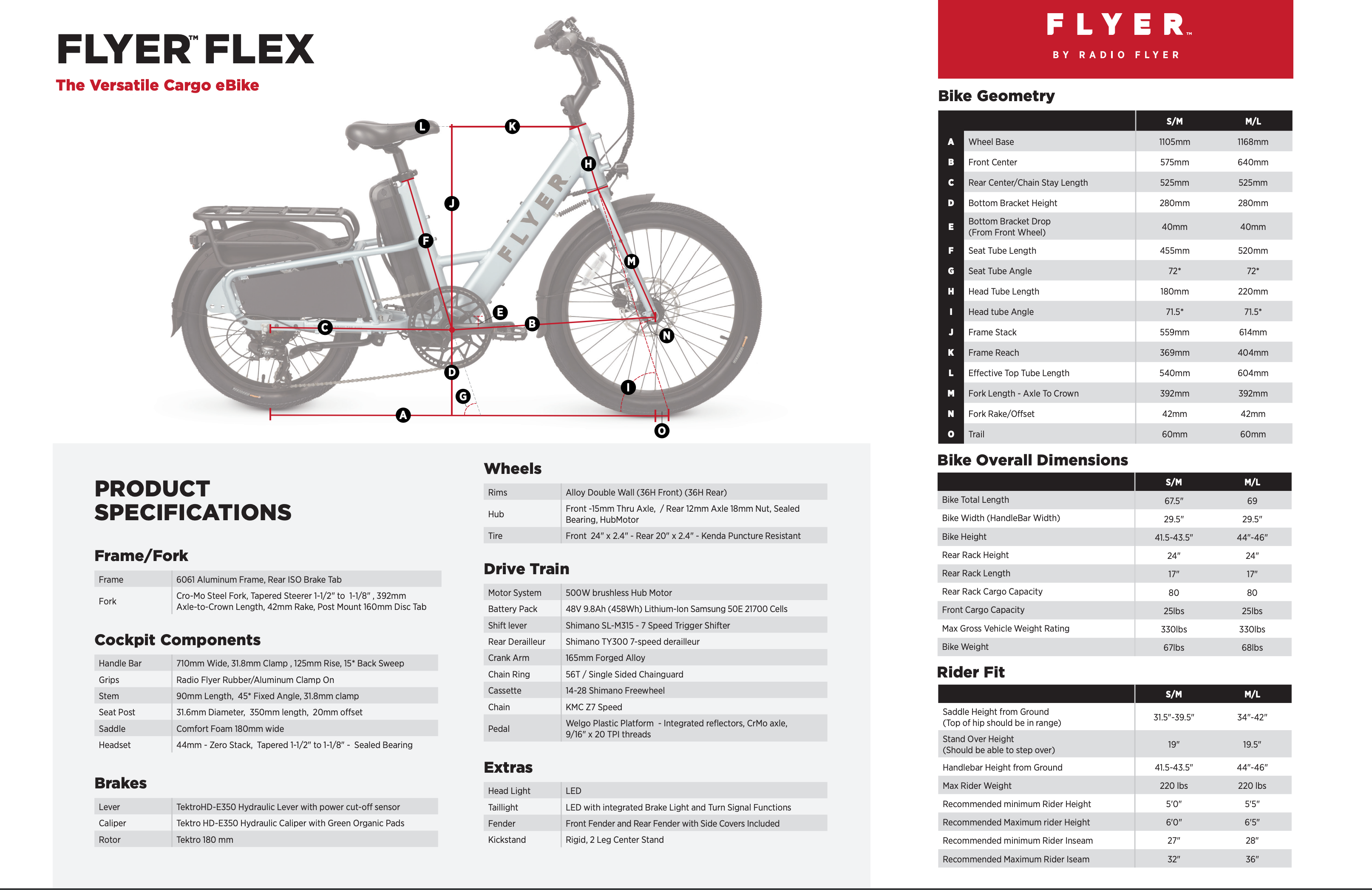 Flyer Flex Cargo Utility Step Thru Torque Electric Bike