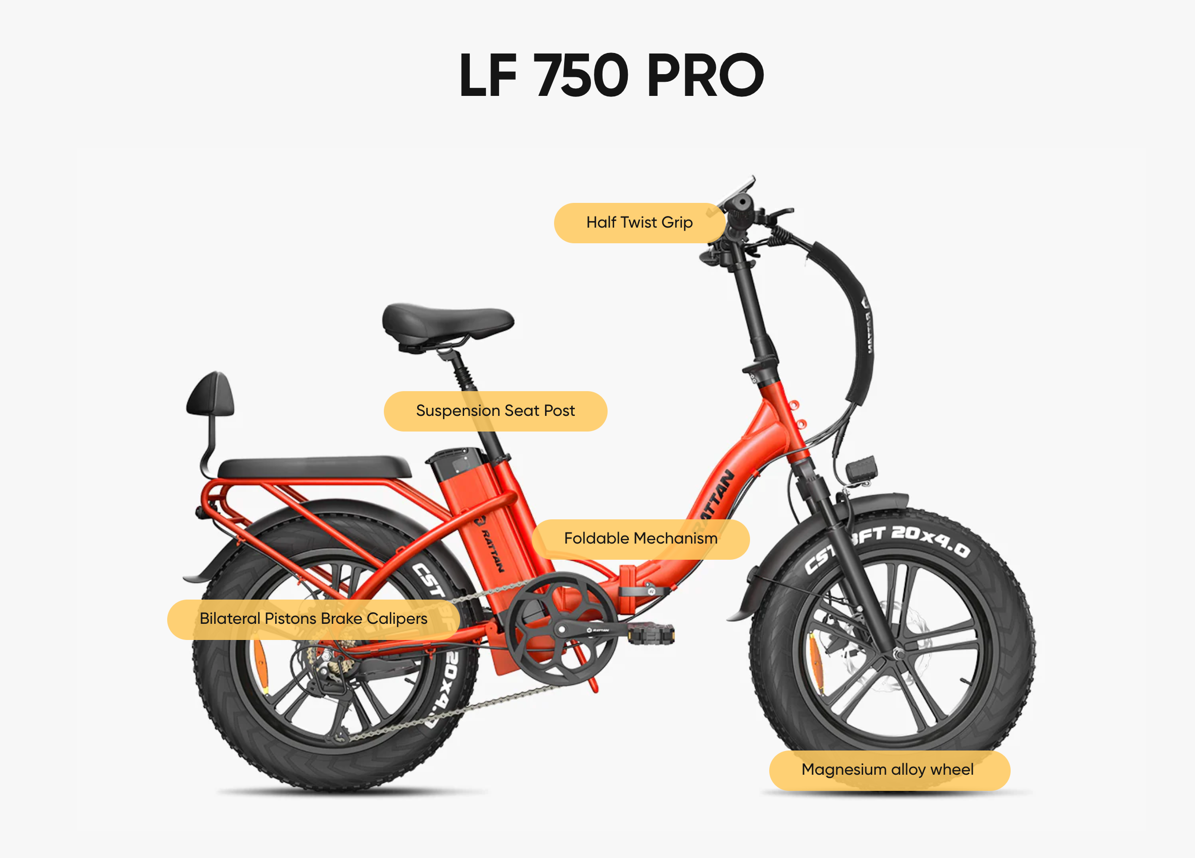 Rattan LF 750 Pro Step Thru  Folding Electric Bike