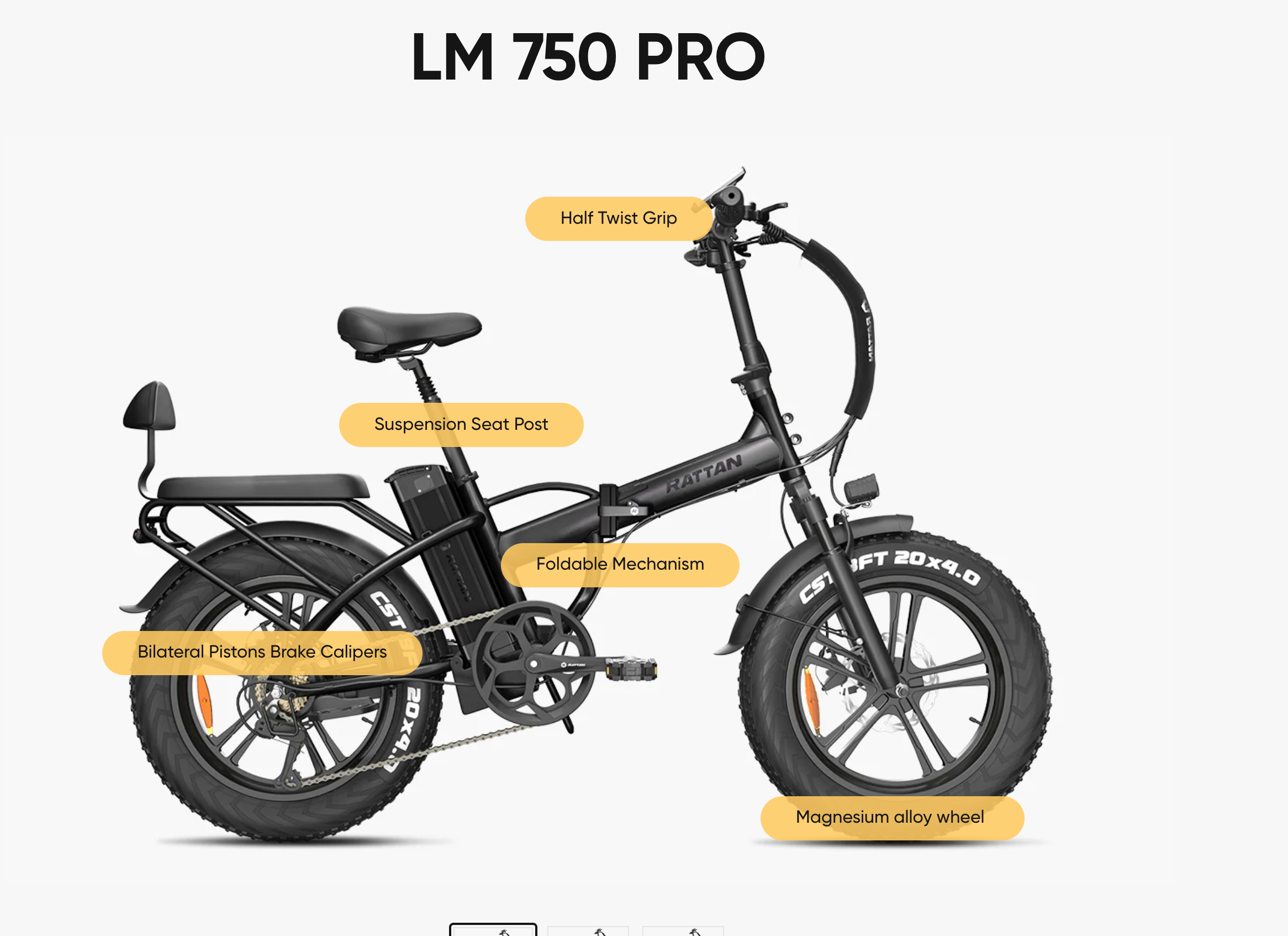 Rattan LM 750 Pro Step Over  Folding Electric Bike