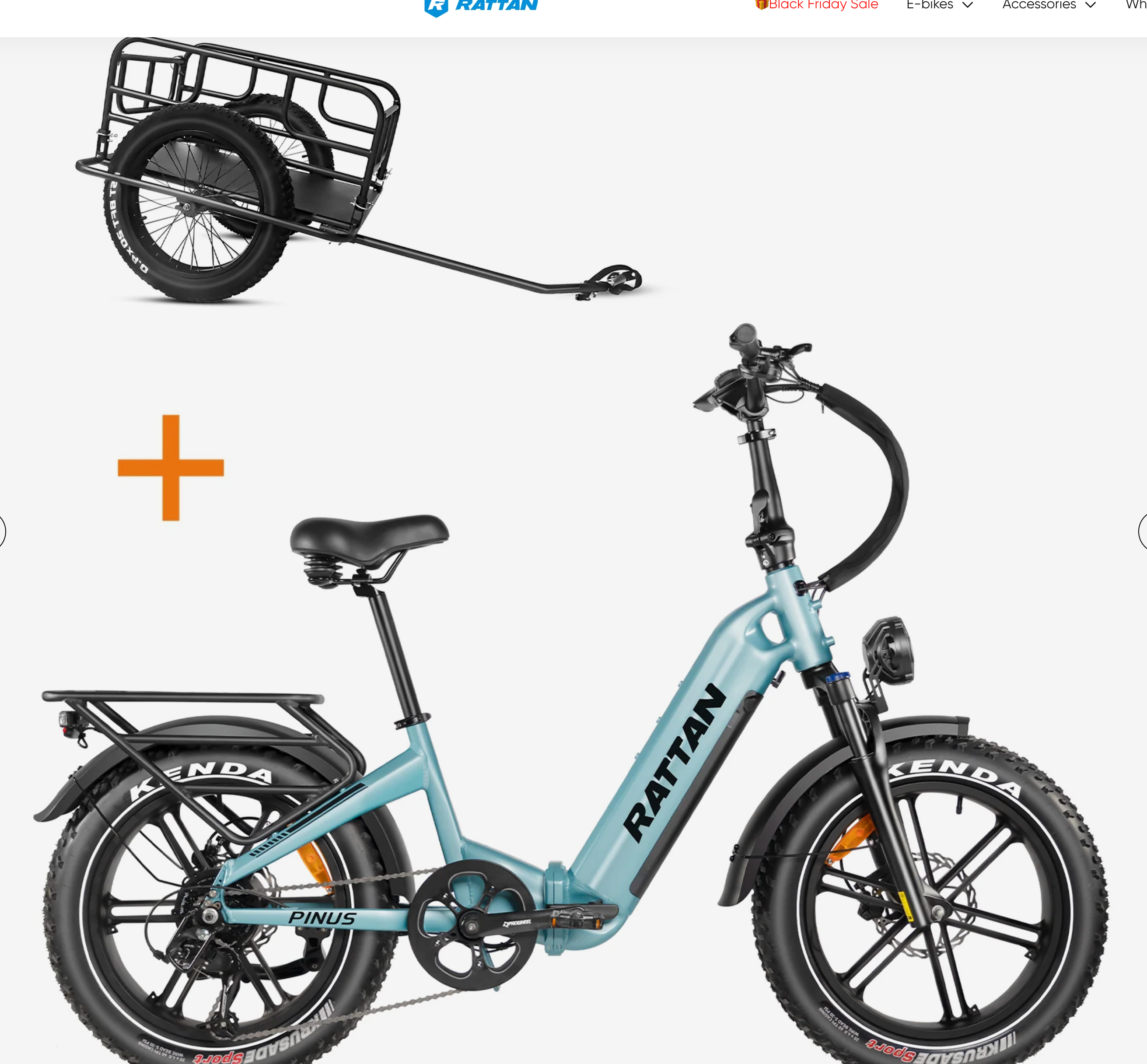 Rattan Pinus Step Thru Torque Dual Battery Folding Electric Bike