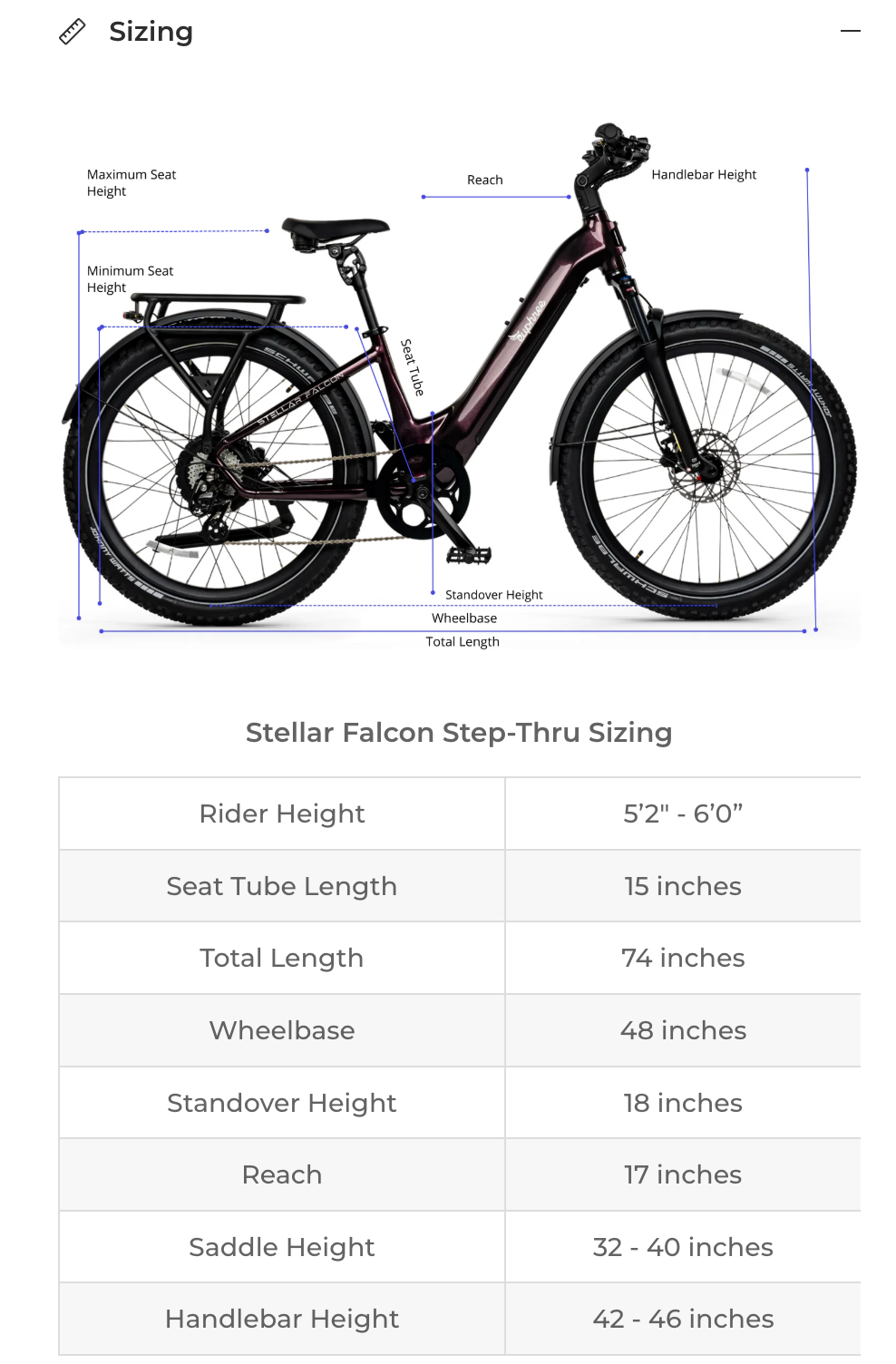 Euphree Stellar Falcon Step Thru Electric Bike