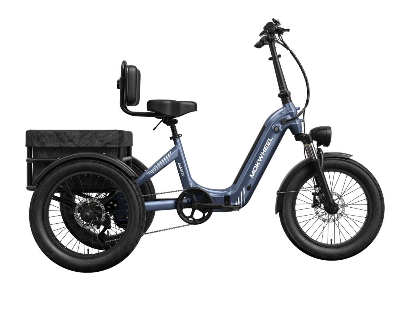 Mokwheel Granite Step Thru Folding Electric Fat Tire Trike Bike Mokwheel Granite Step Thru Folding Electric Fat Tire Trike Bike