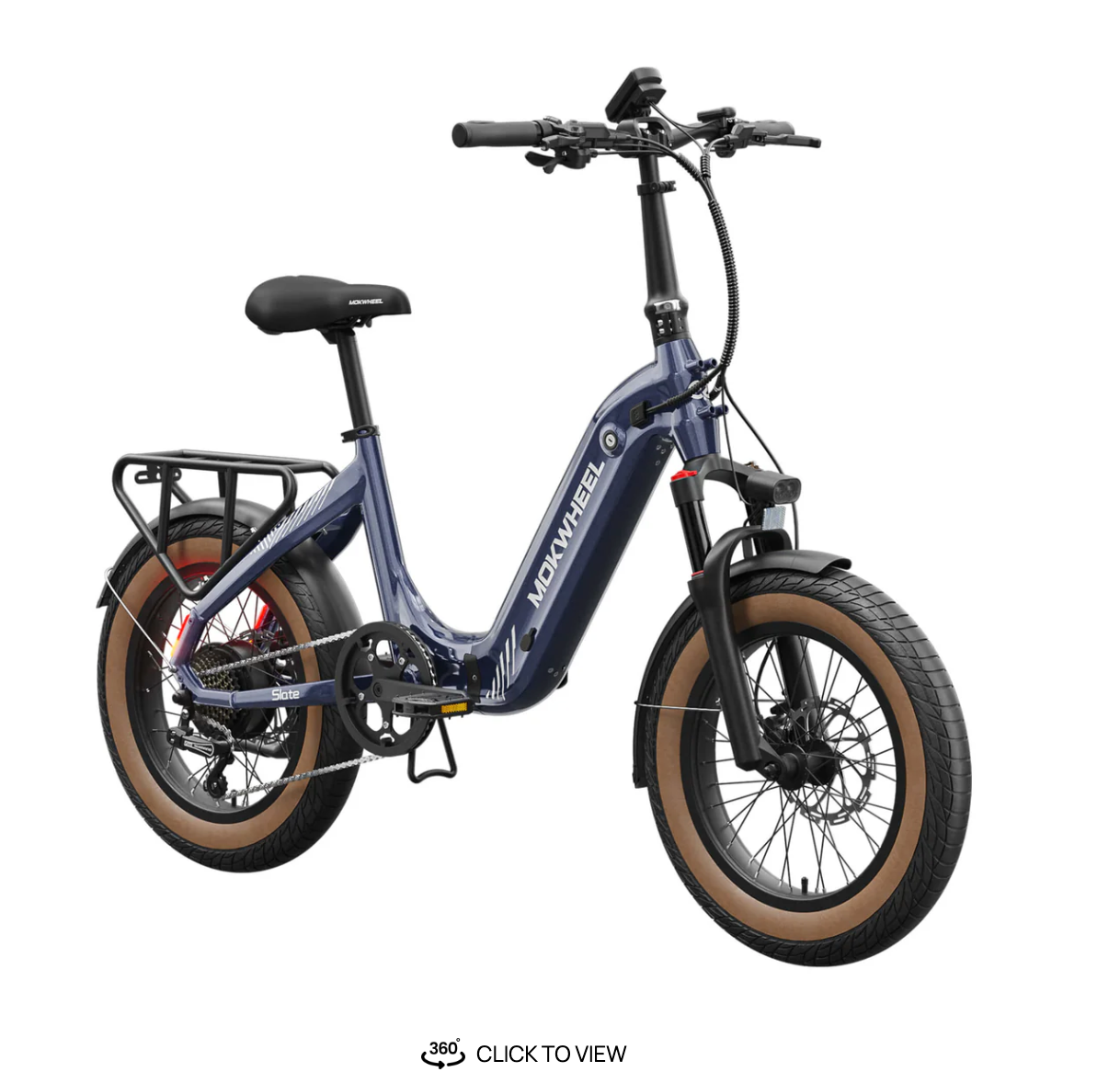 folding electric fat tire bike bicycle Mokwheel Slate Step Thru Folding Electric Fat Tire Bike