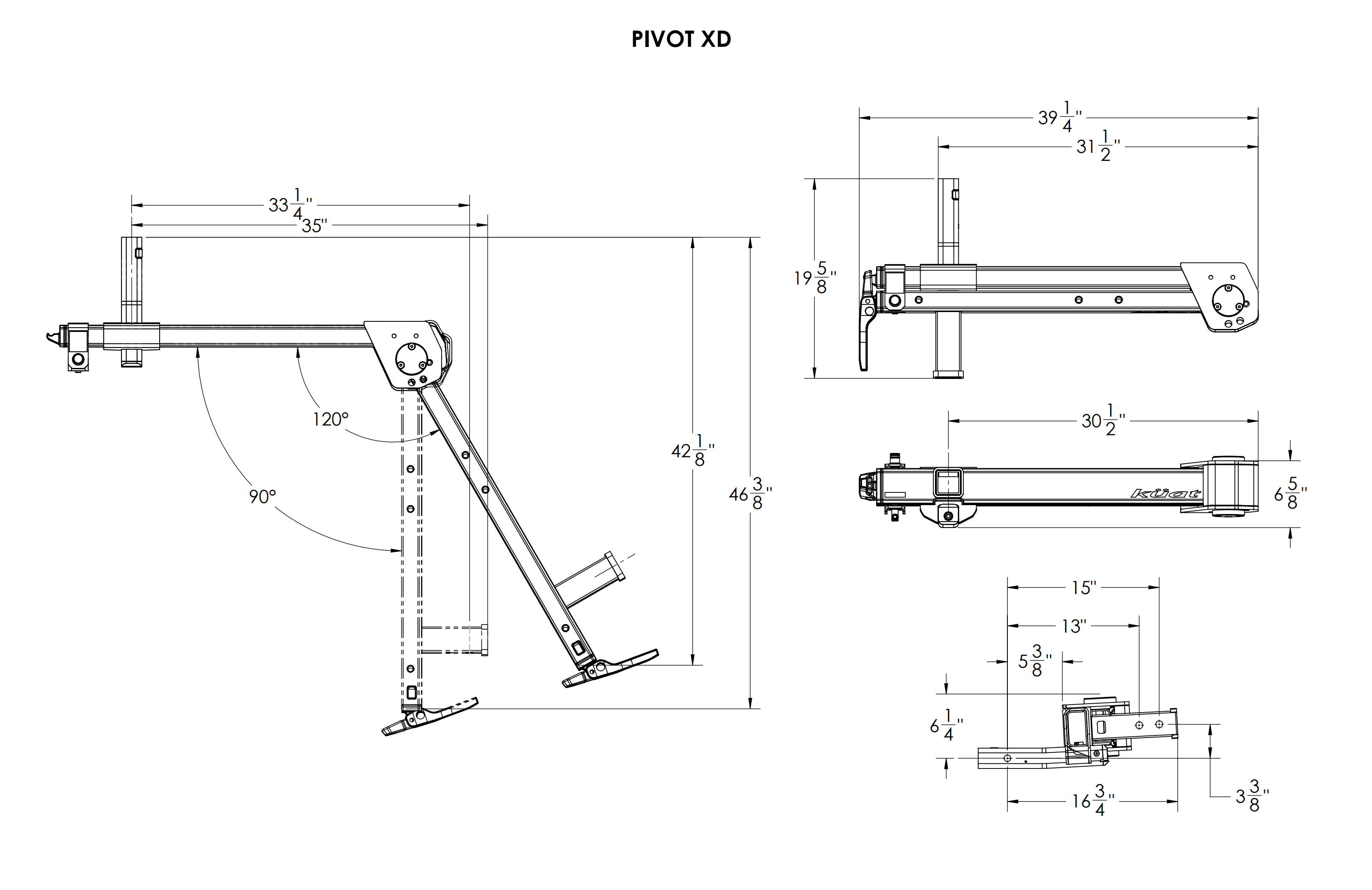 Kuat Pivot XD Heavy Duty 350lb Swing Away Rack