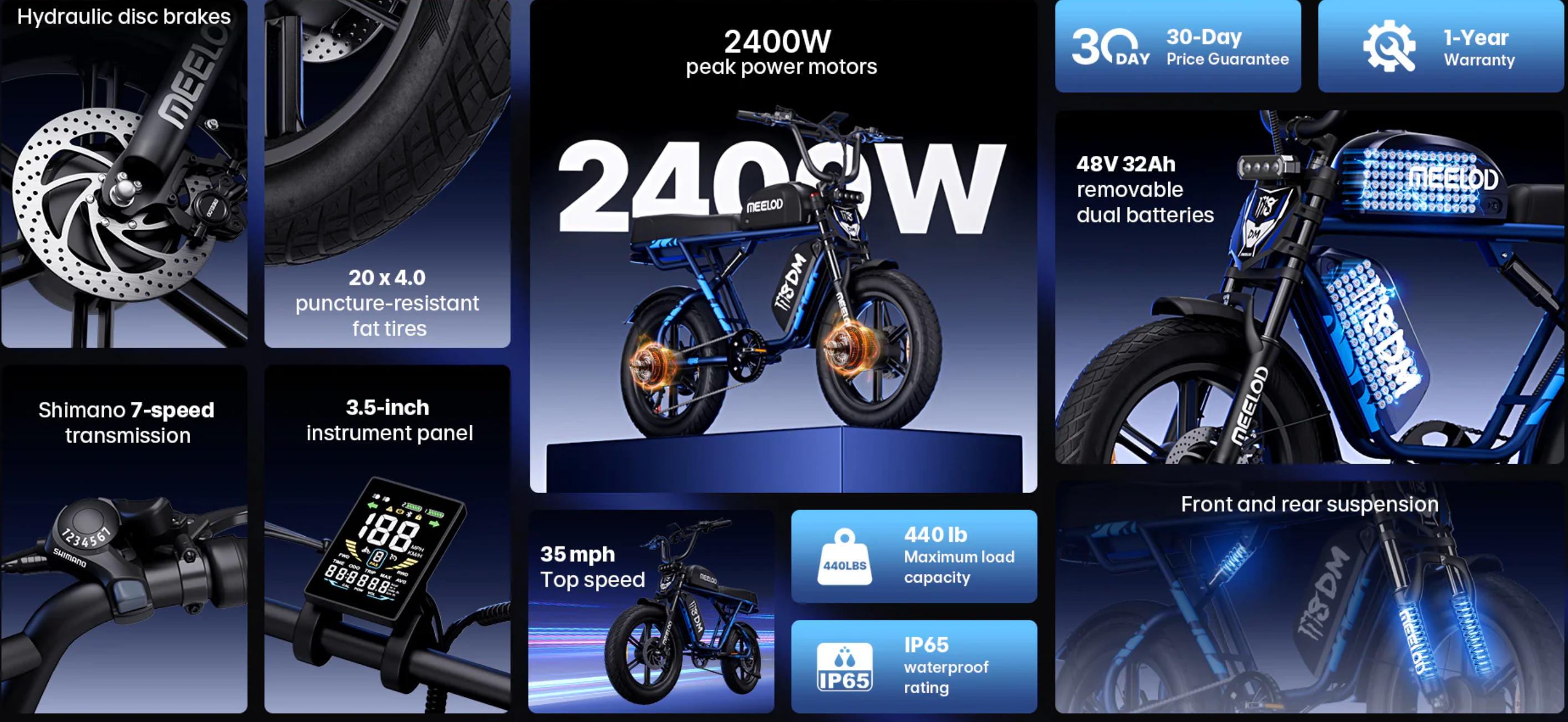 Meelod M8DM Dual Motor Full Suspension Electric Bike