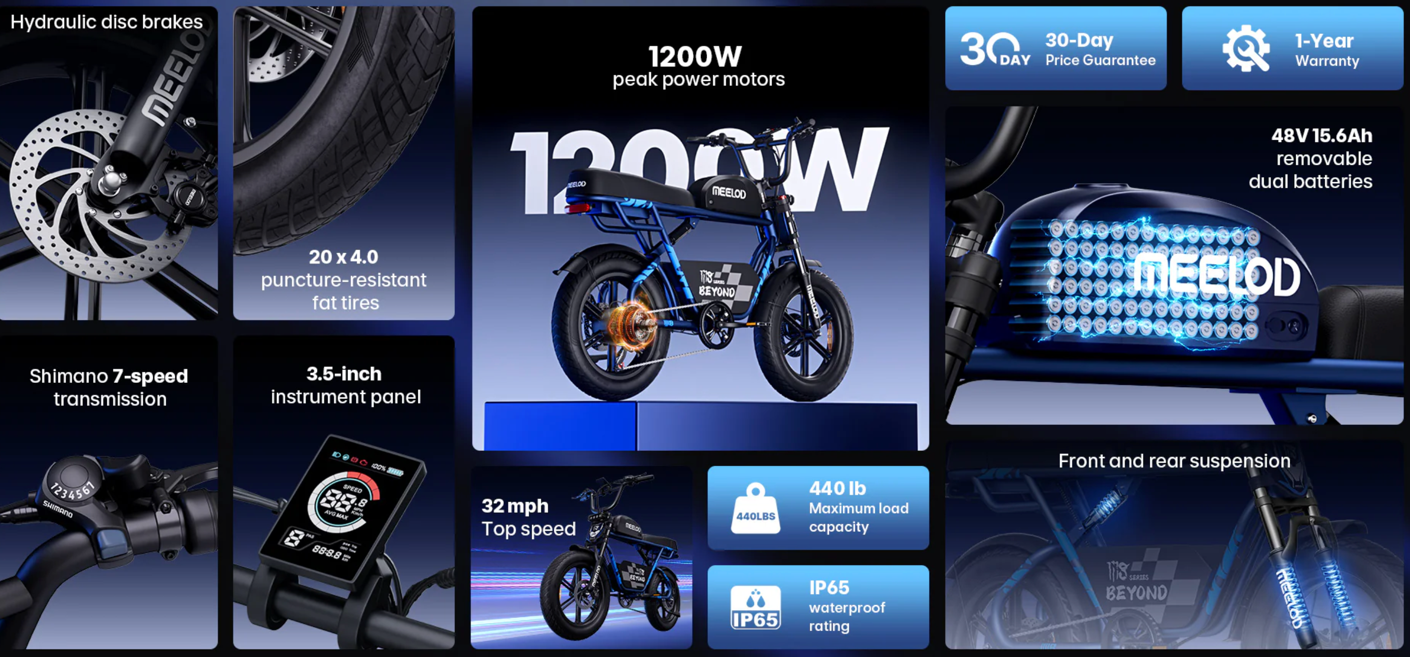 Meelod M8 Full Suspension Long Range Electric Bike