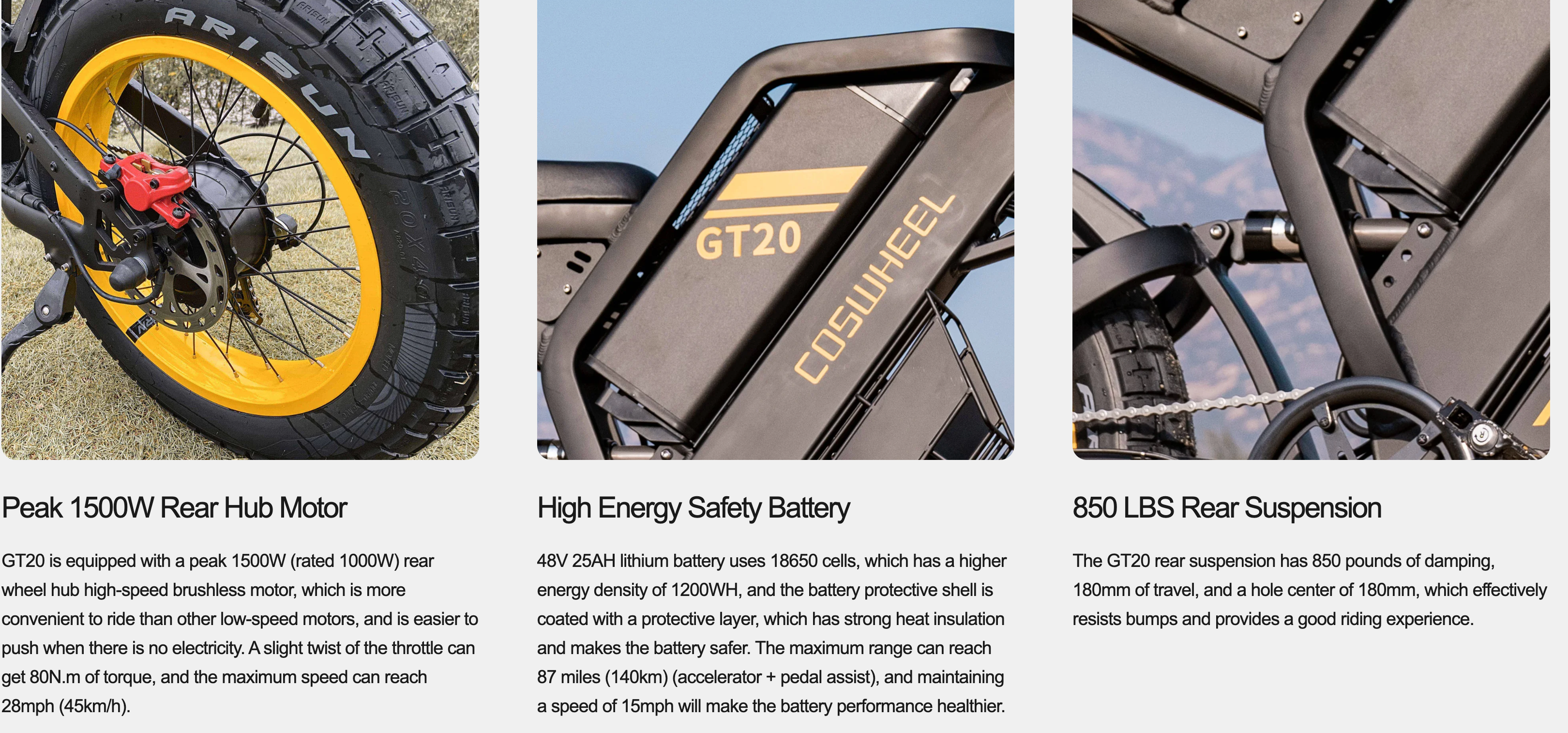Coswell GT20 Full Suspension Electric Dirt Bike