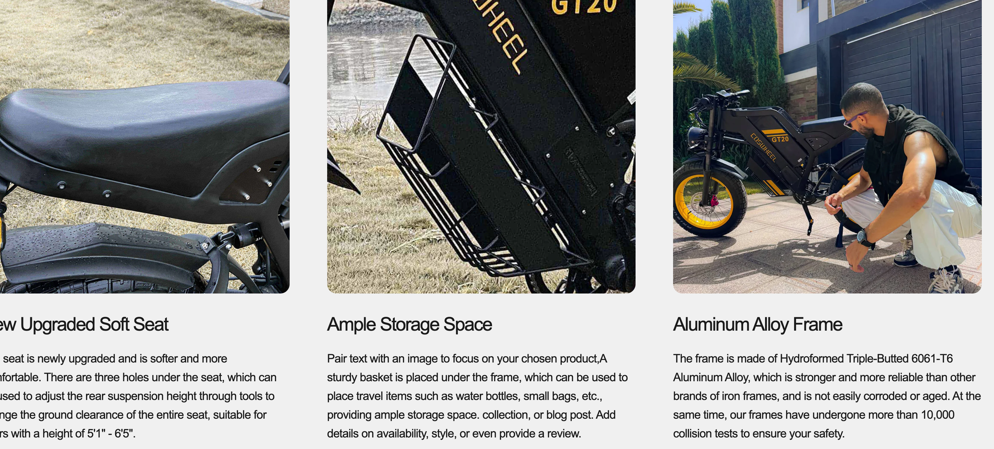 Coswell GT20 Full Suspension Electric Dirt Bike