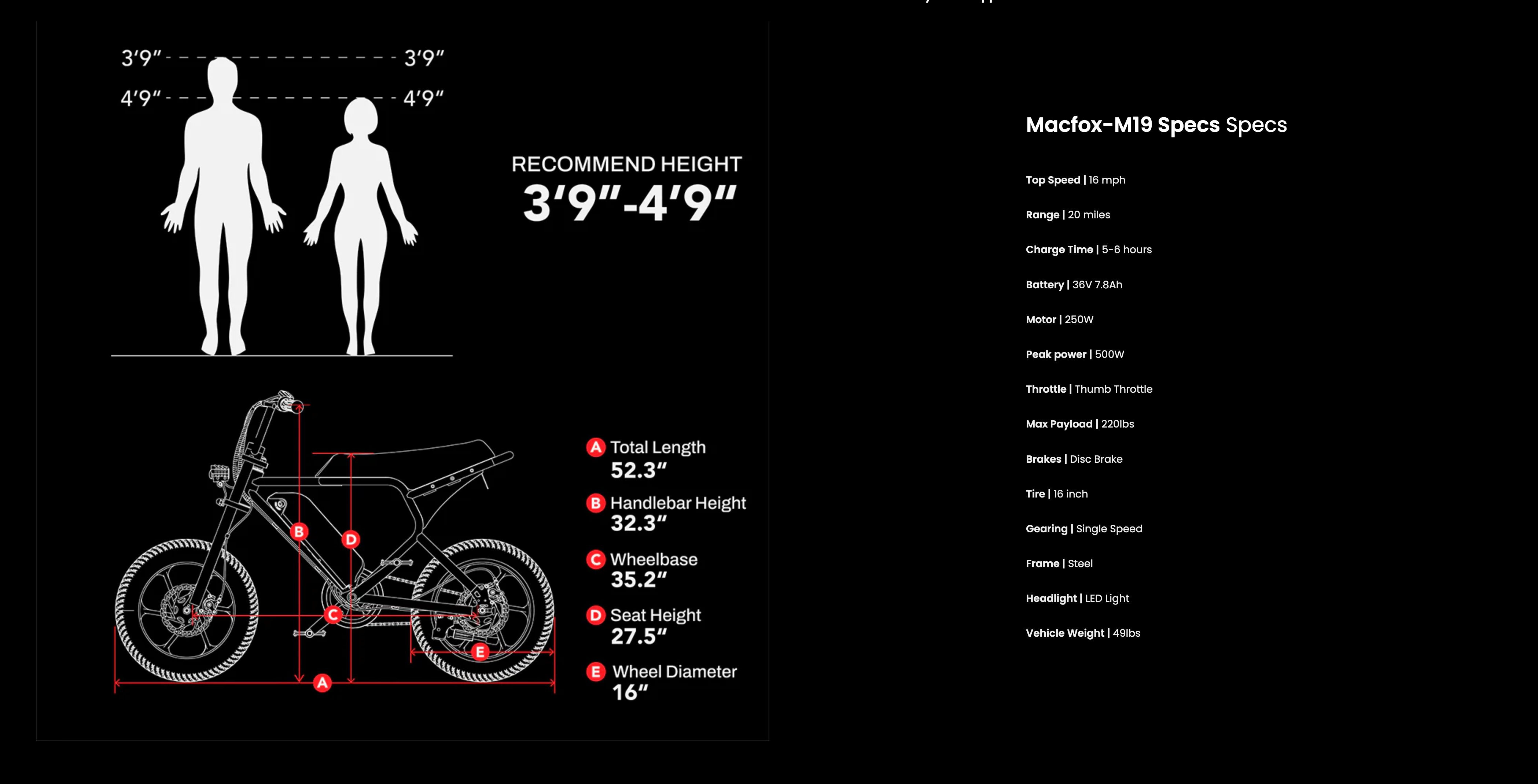 MacFox M19 Kids Electric Moto Bike