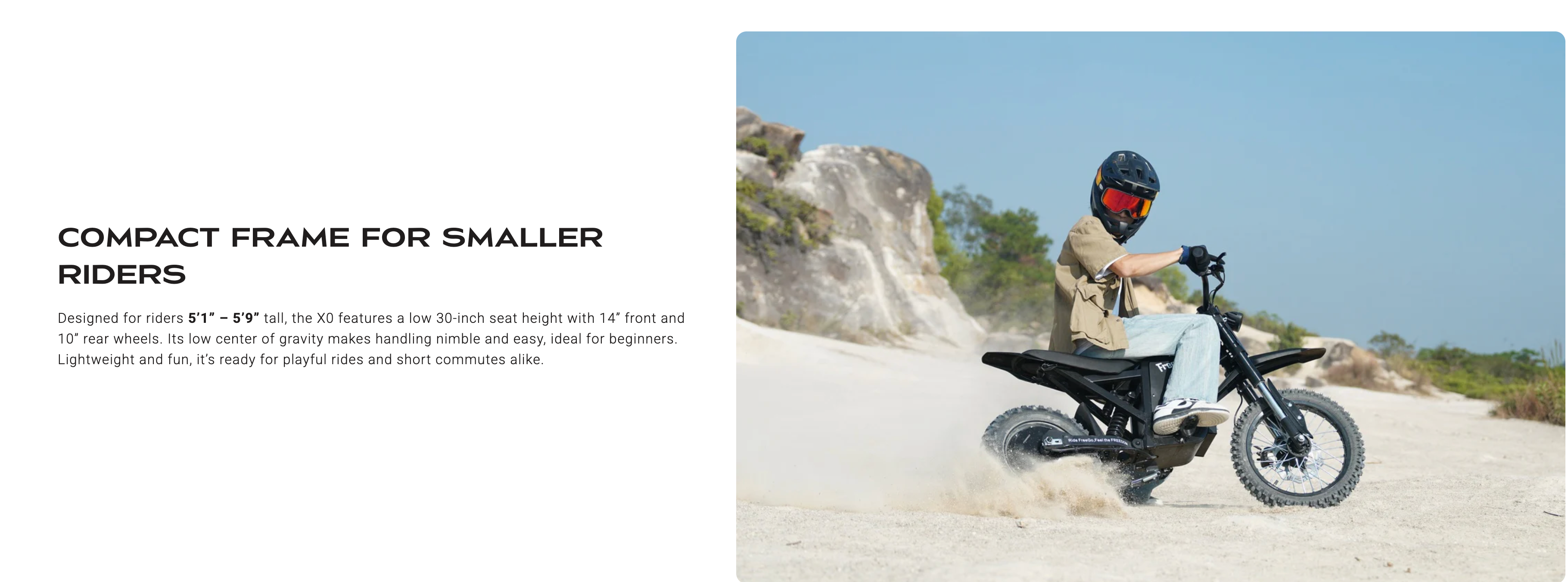 Freego XO Electric Mini Bike for Teens and Adults