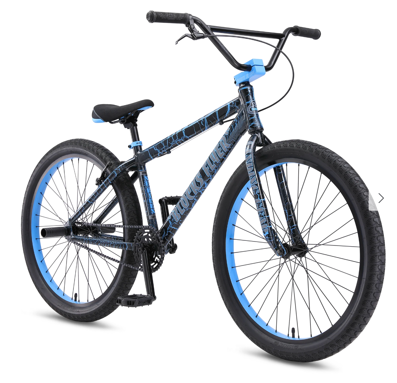 SE Bikes Blocks Flyer 26 BMX Bike Blue Crackle 2026
