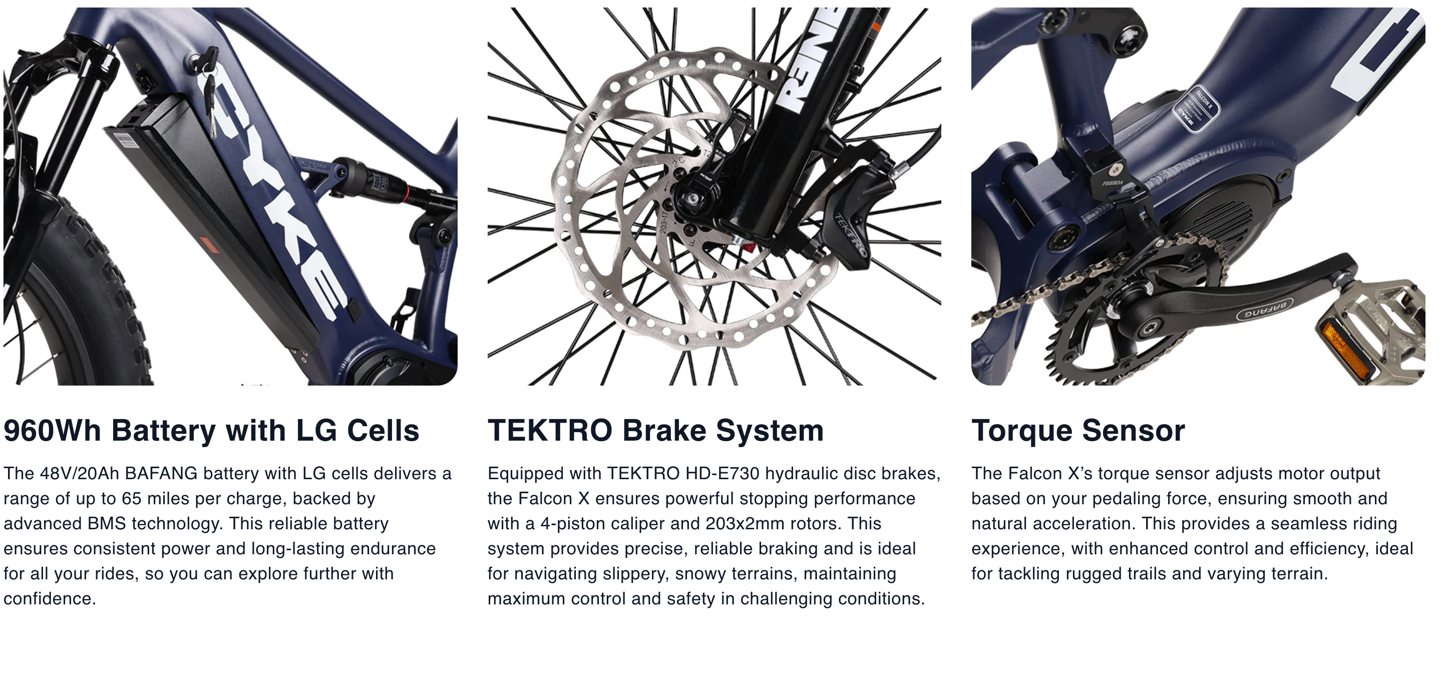 CYKE Falcon X Full Suspension MidDrive Electric Mountain Bike