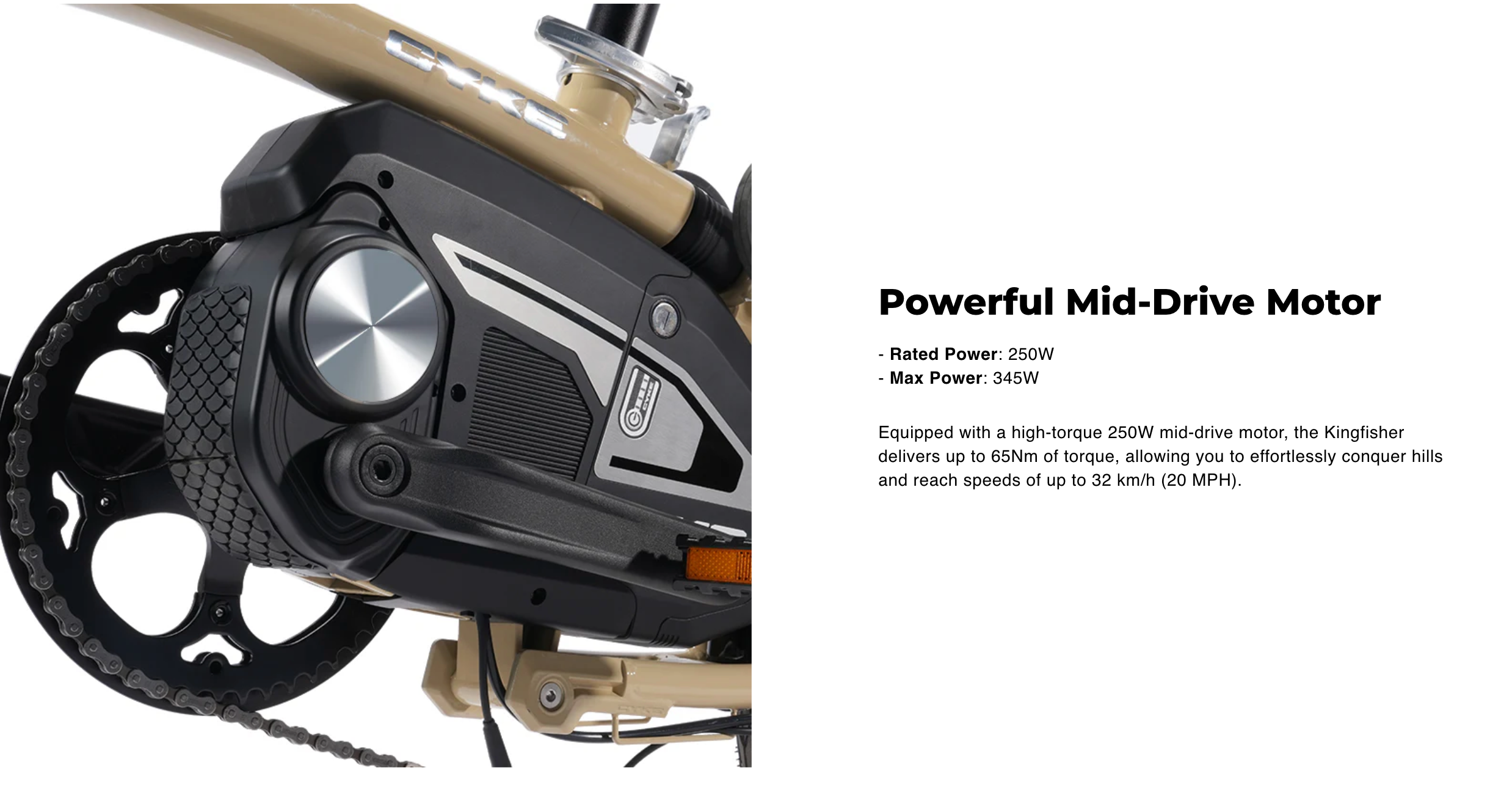 CYKE Kingfisher MidDrive Folding Electric Bike