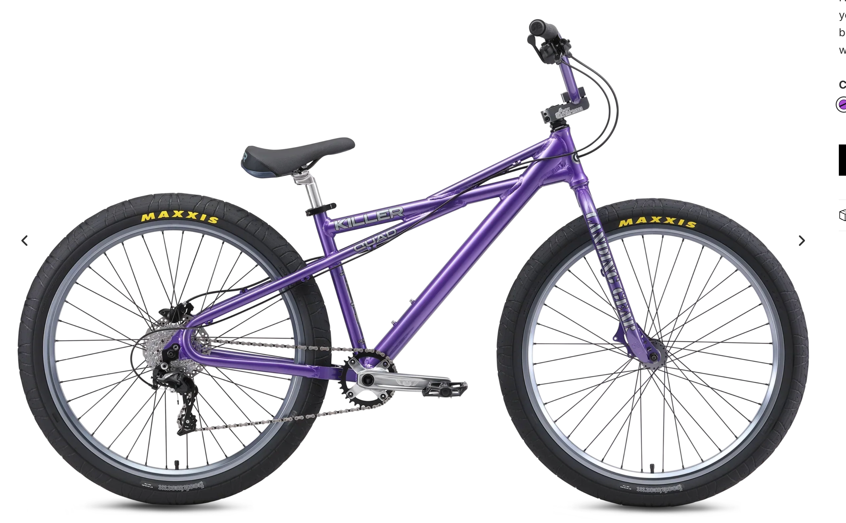 SE Bikes Killer Quad 27.5 BMX Bike Electric Purple Majesty – Bikecraze