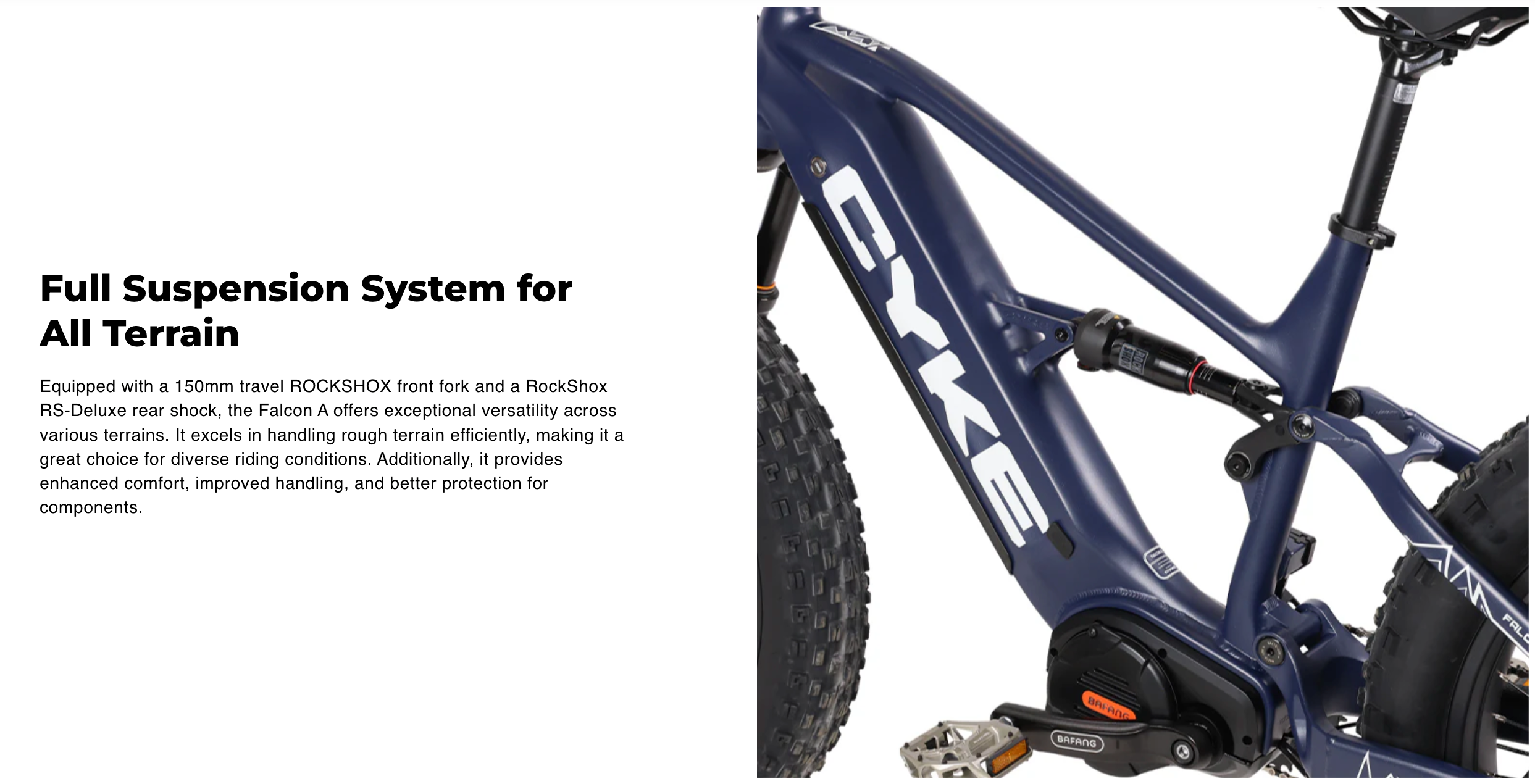 CYKE Falcon A Full Suspension MidDrive Electric Mountain Bike