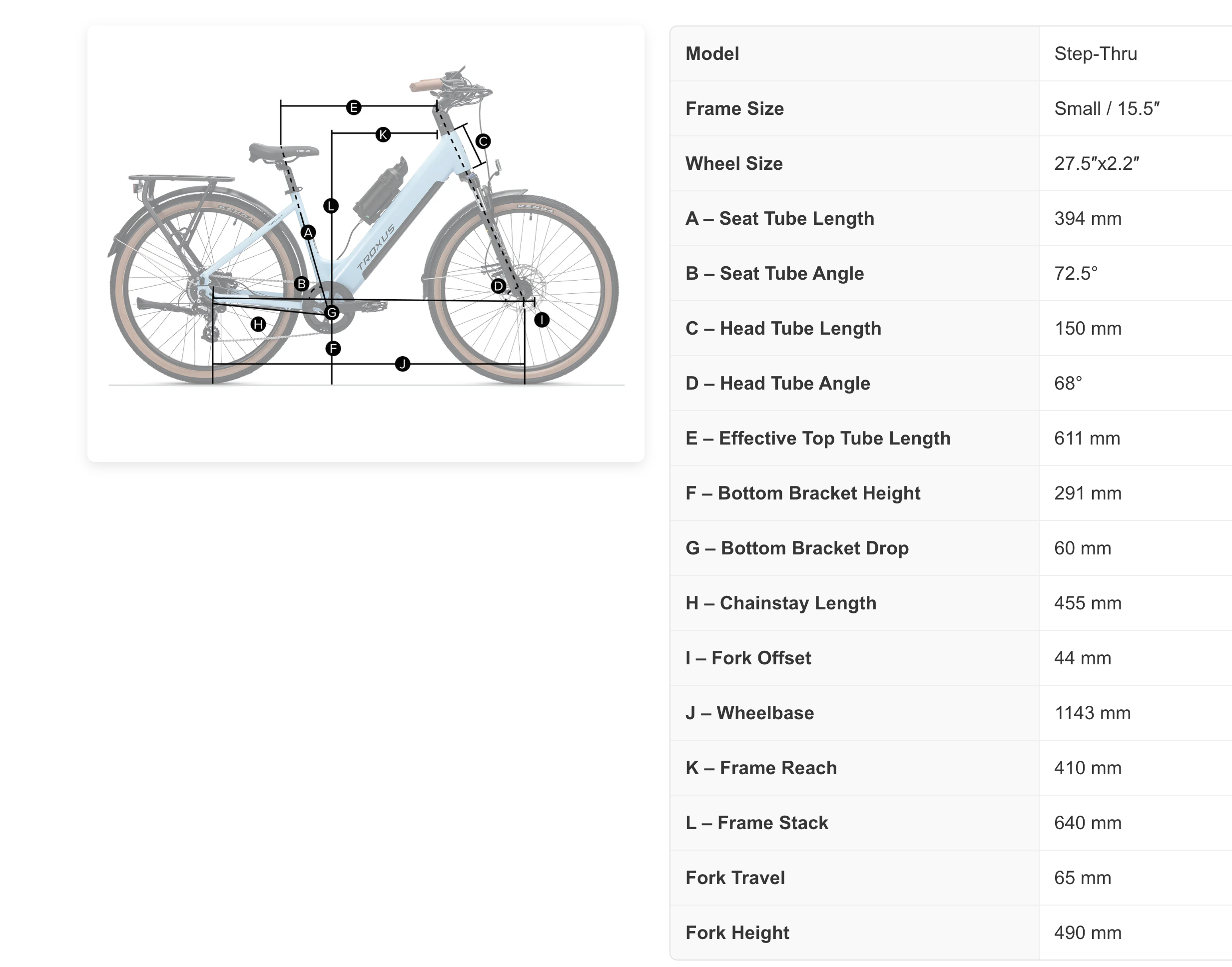 Troxus Trax LT IQ Step Thru Electric Bike