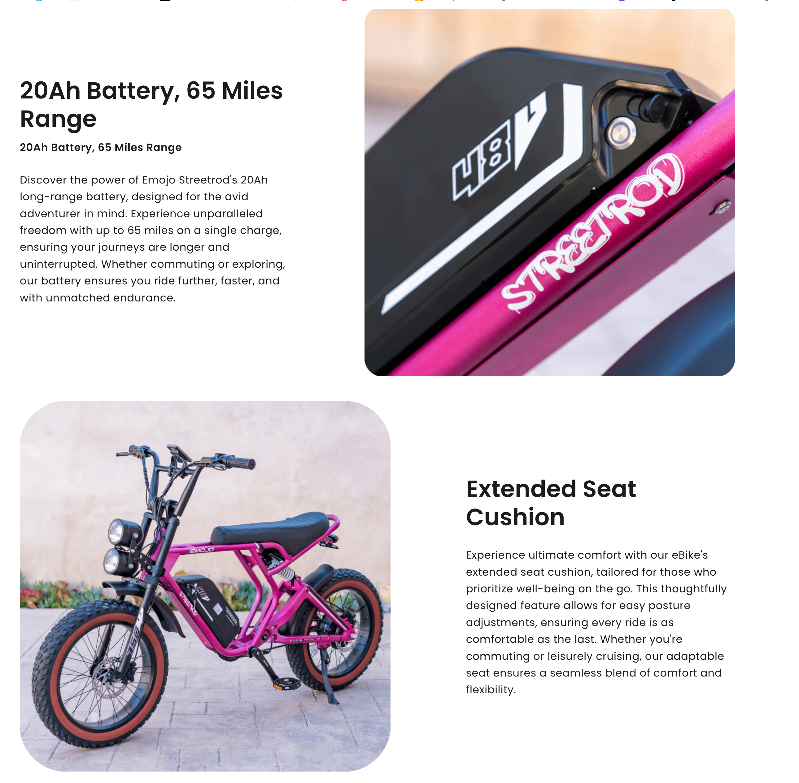 Emojo StreetRod Full Suspension 750W Electric Bike