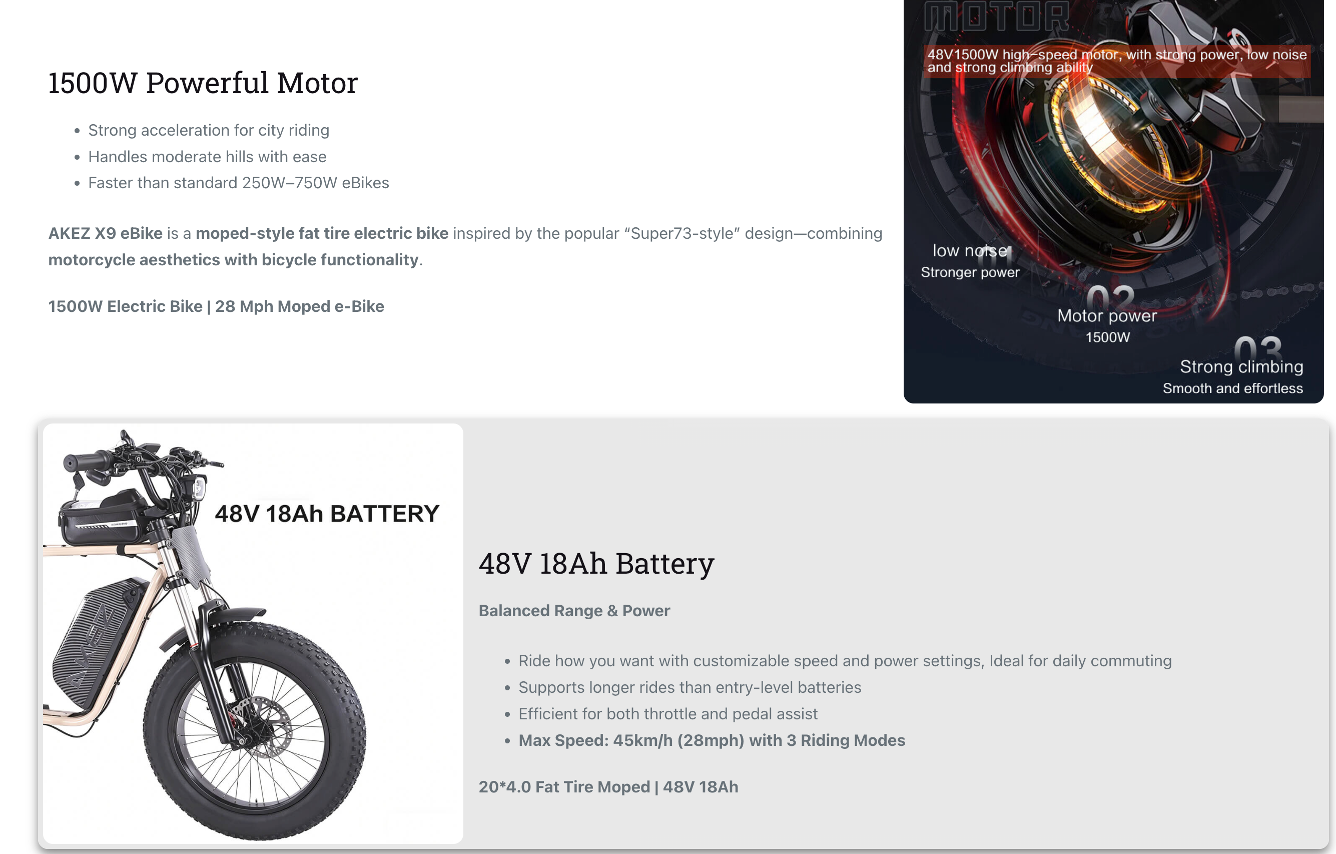Akez X9  Full Suspension Electric Moto Bike