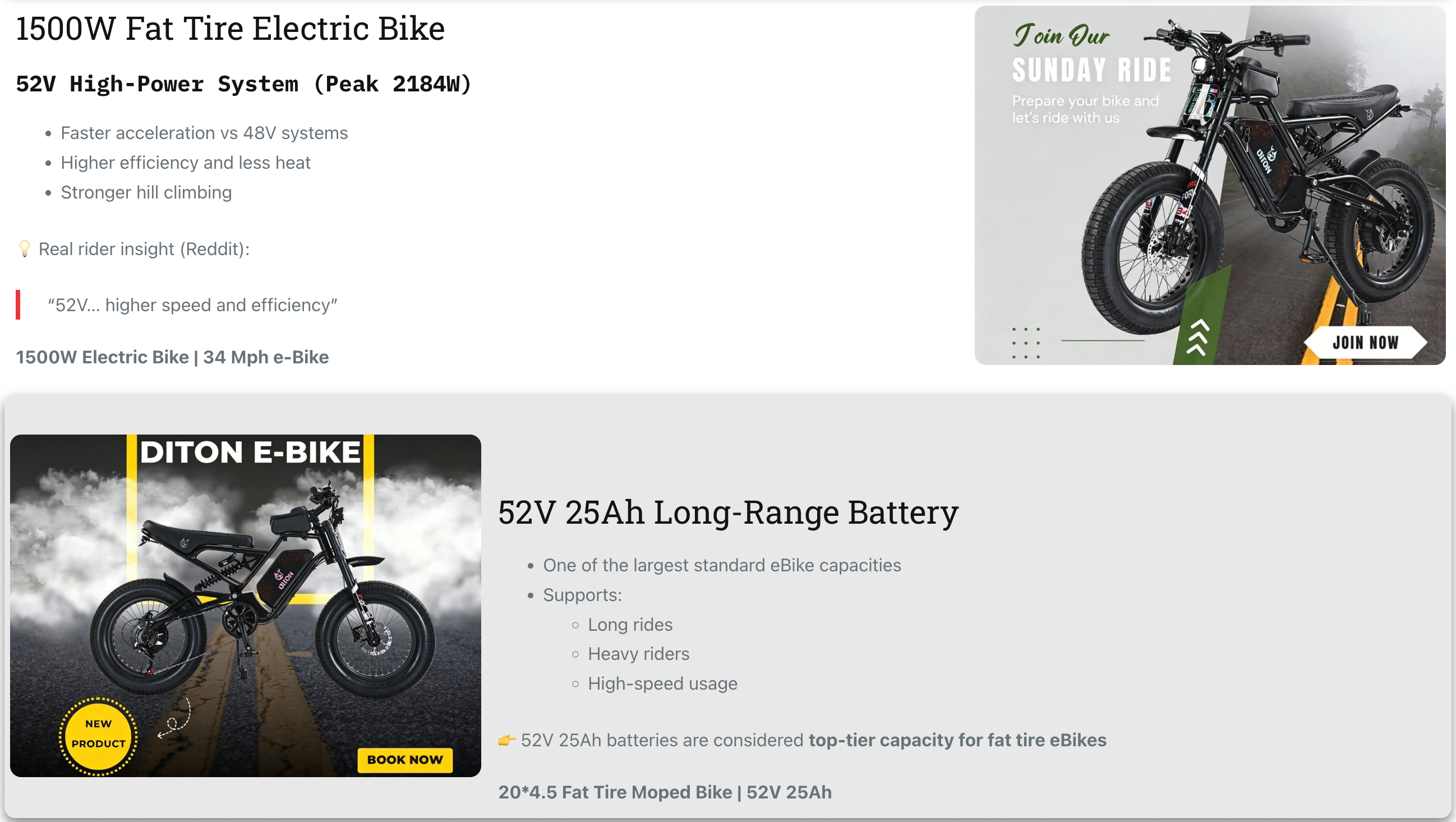Akez D9 1500W 52V  Full Suspension Electric Moto Bike
