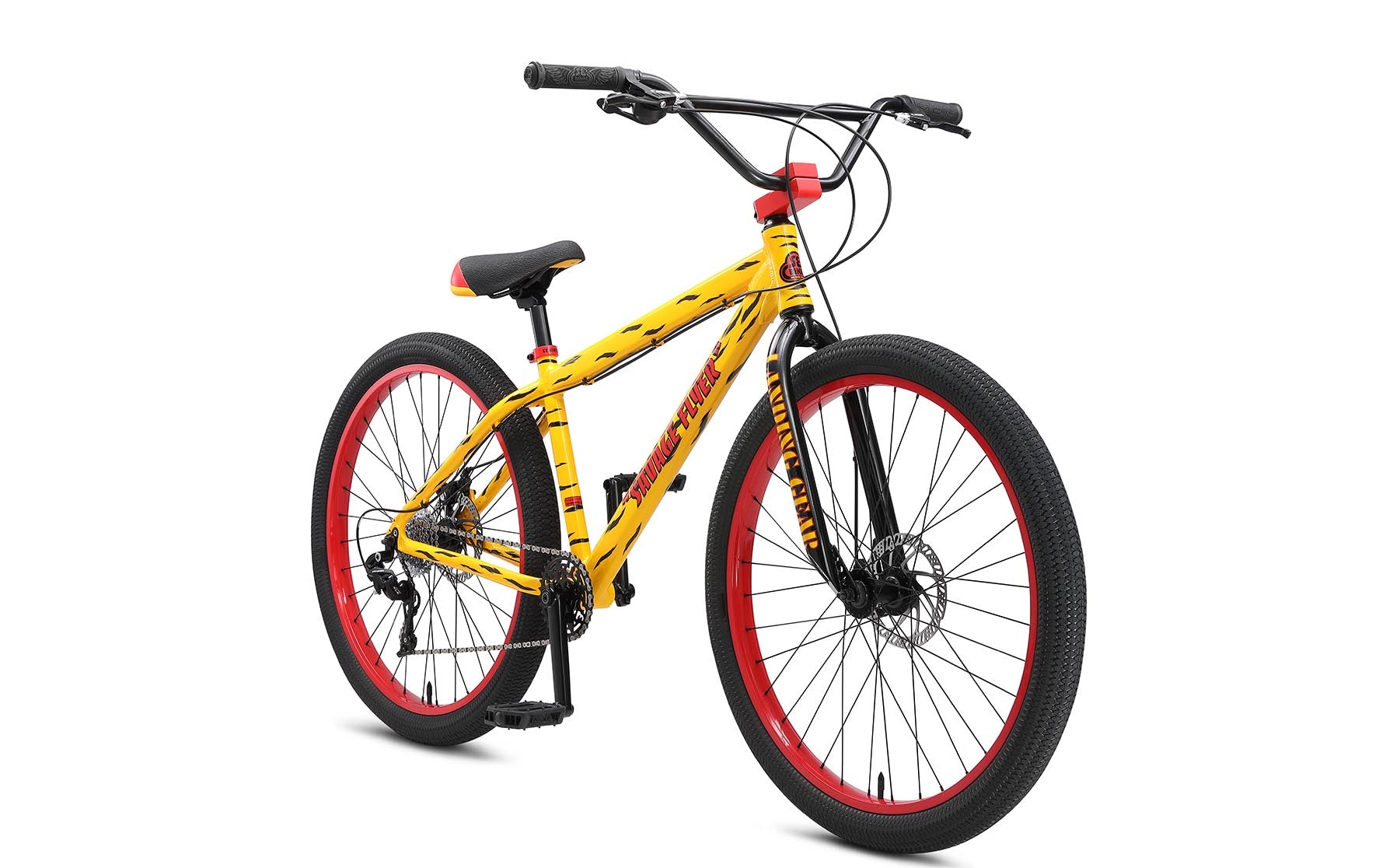 SE Bikes Savage Flyer 27.5 BMX Bike Devastating Yellow Bikecraze Bike Shop